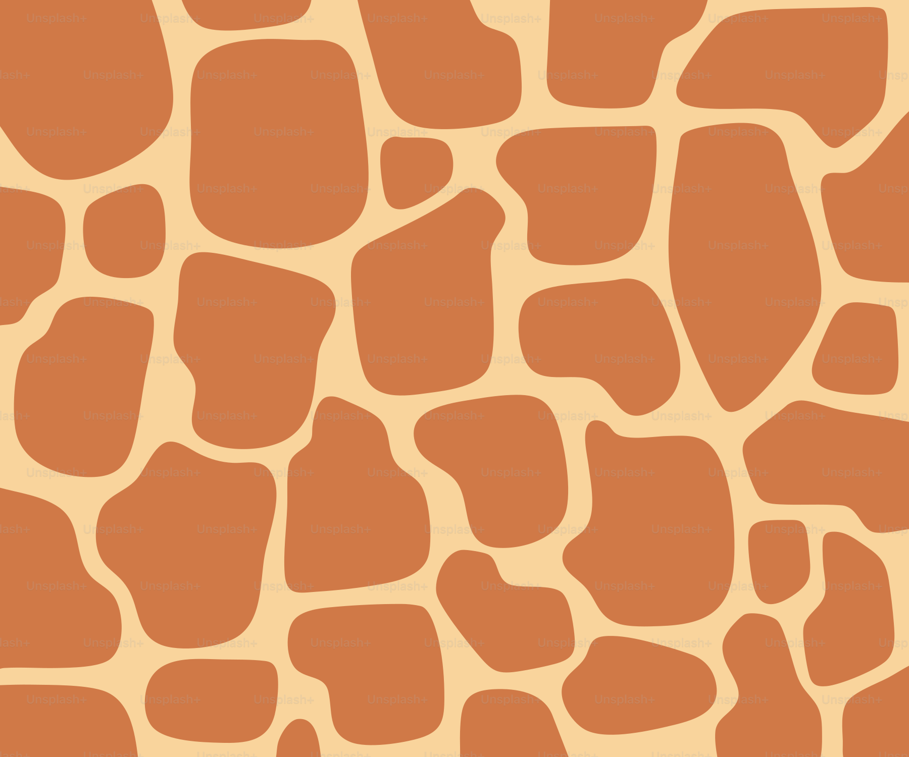 Padrão de girafa com manchas marrons sobre fundo bege.