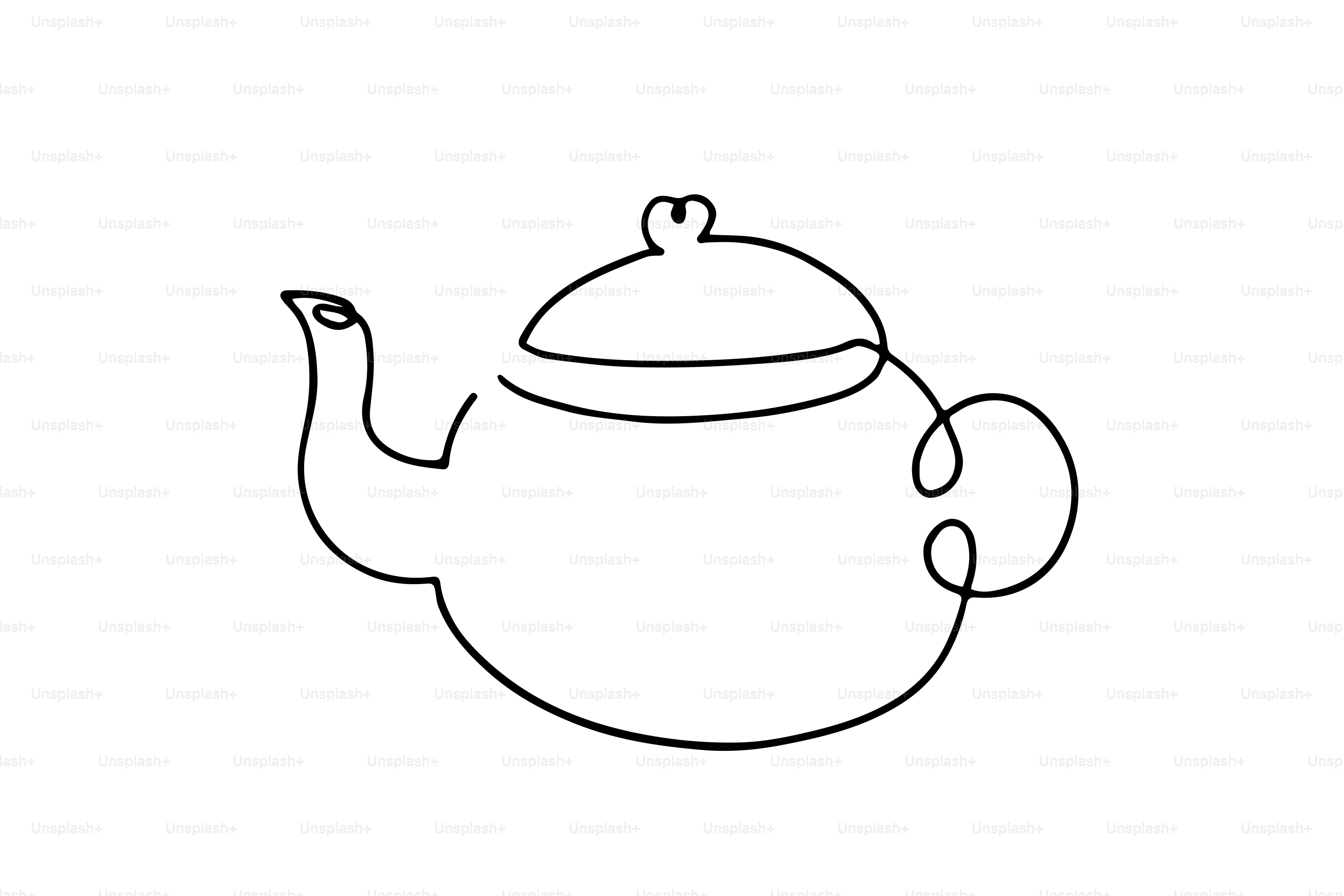 A simple line drawing of a teapot