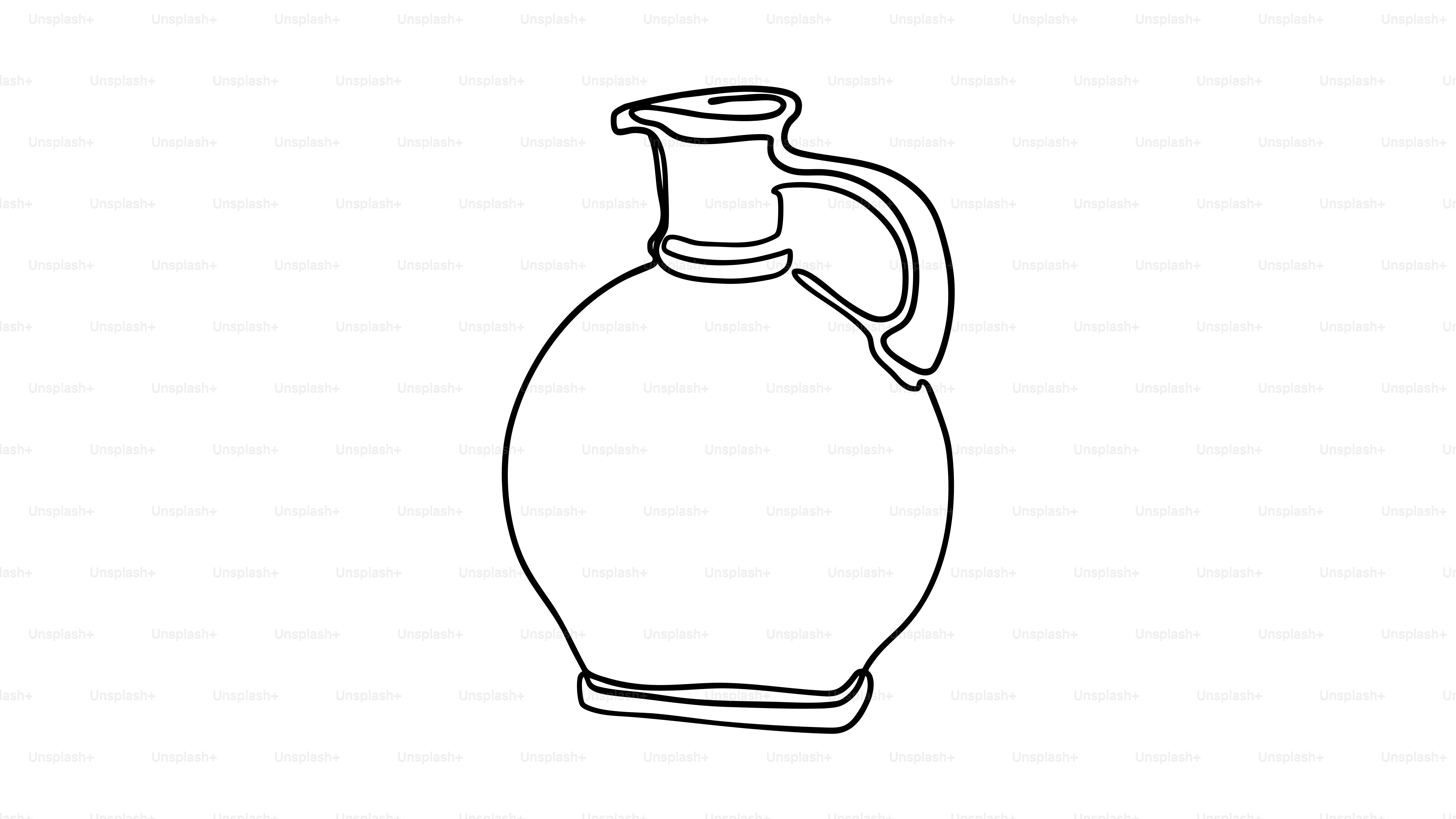 Outline of a round jug with a handle.