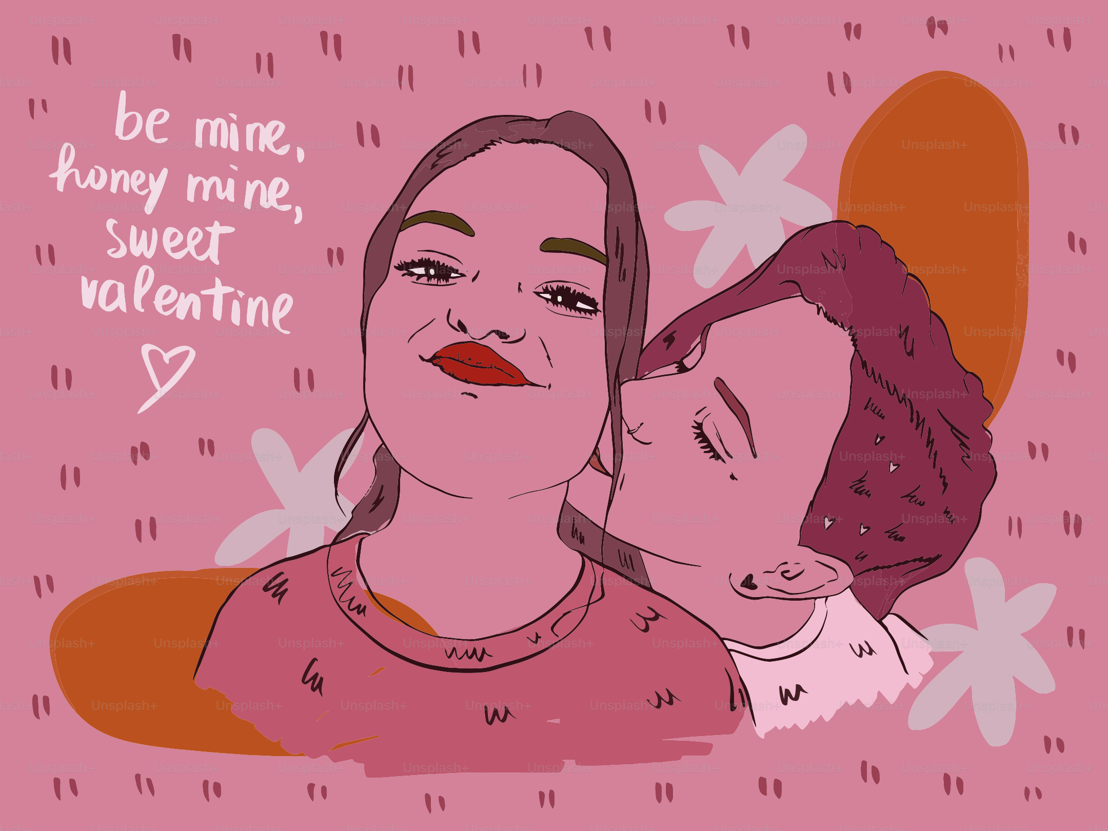 Paar teilt einen romantischen Moment mit Valentinstagsthema.