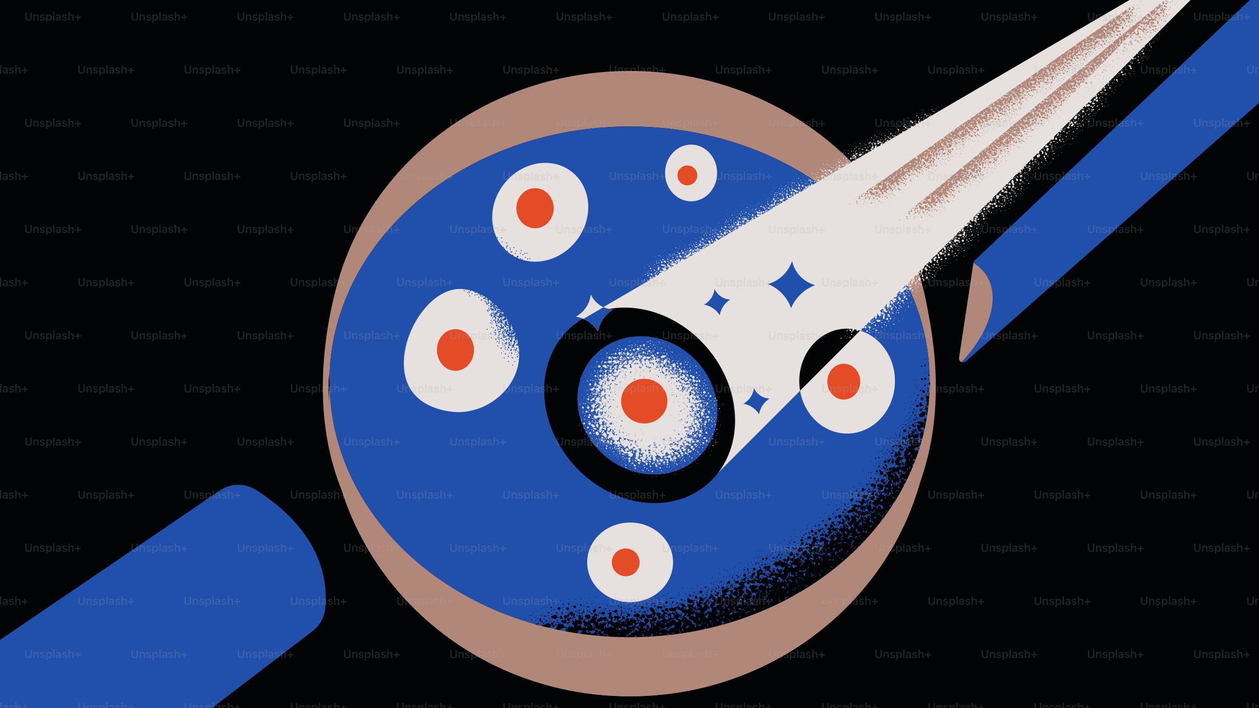 Abstract depiction of a celestial event with cosmic elements.