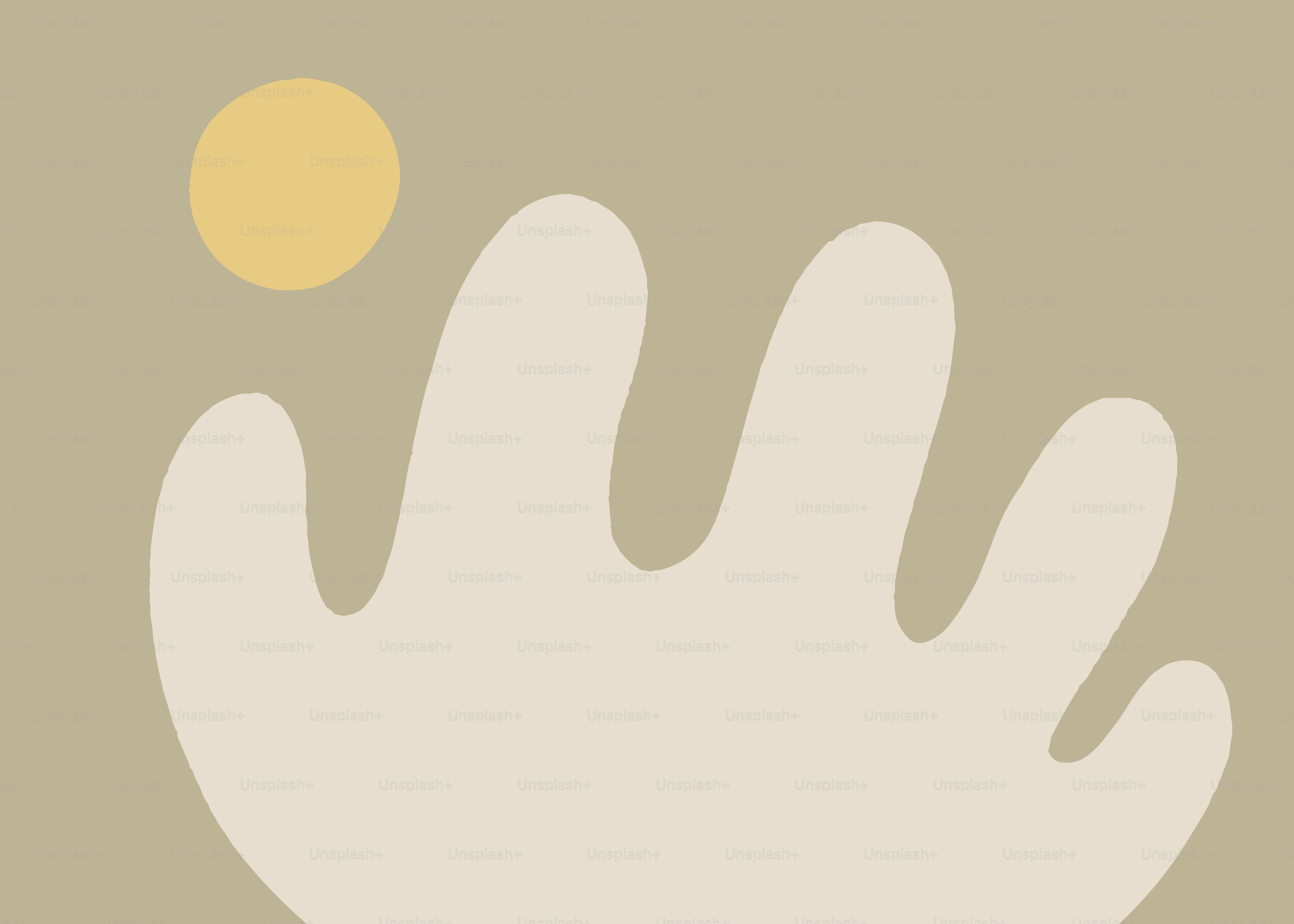 Abstract shapes with a yellow circle on a muted background