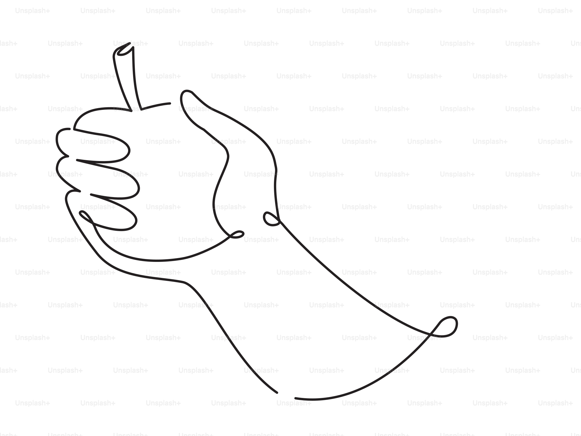 Hand holding a single continuous line drawing of an apple