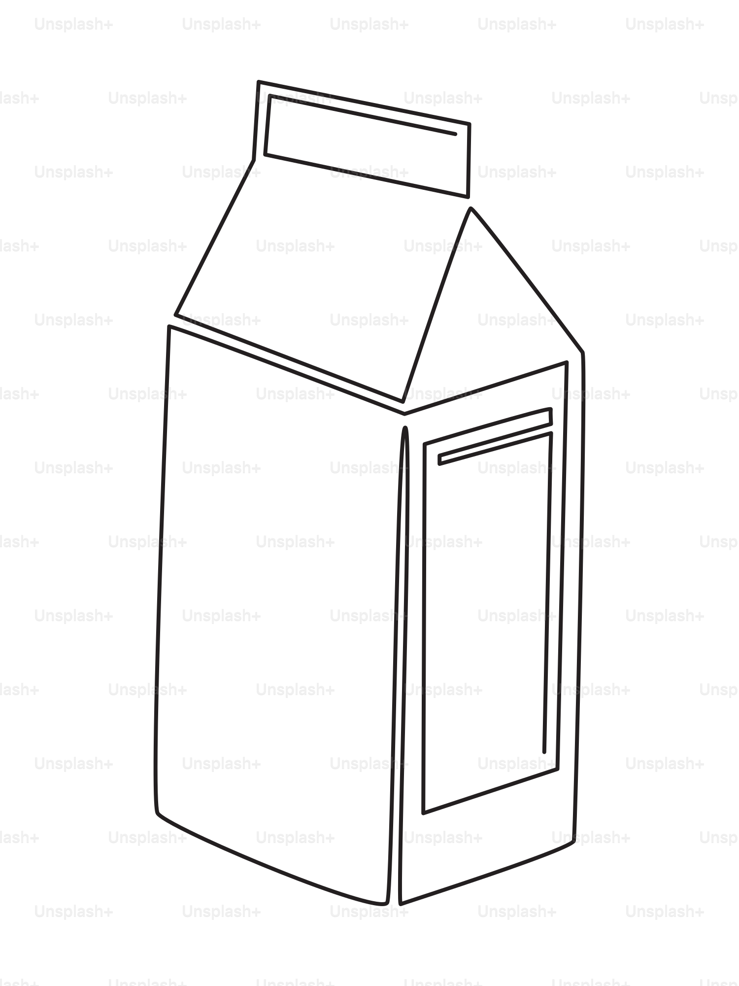 A simple line drawing of a milk carton.