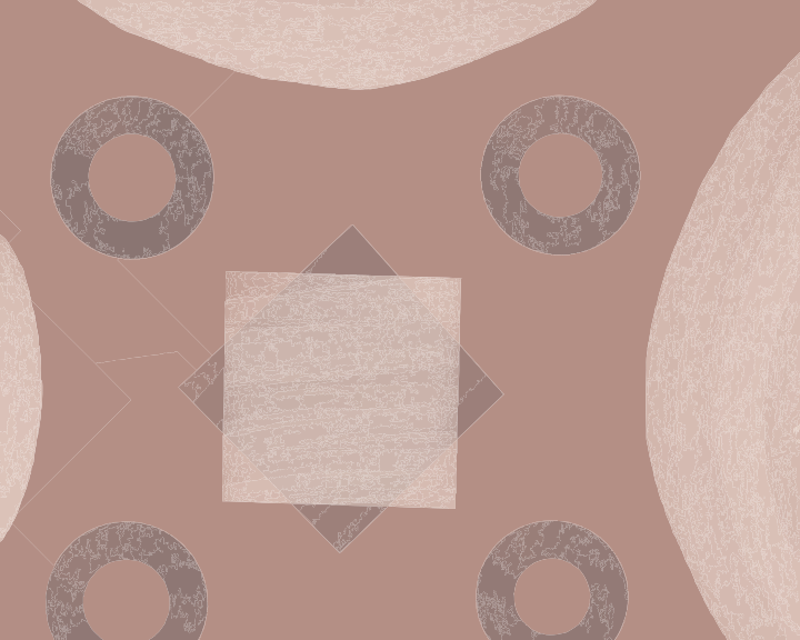 Abstract geometric pattern with circles and squares.