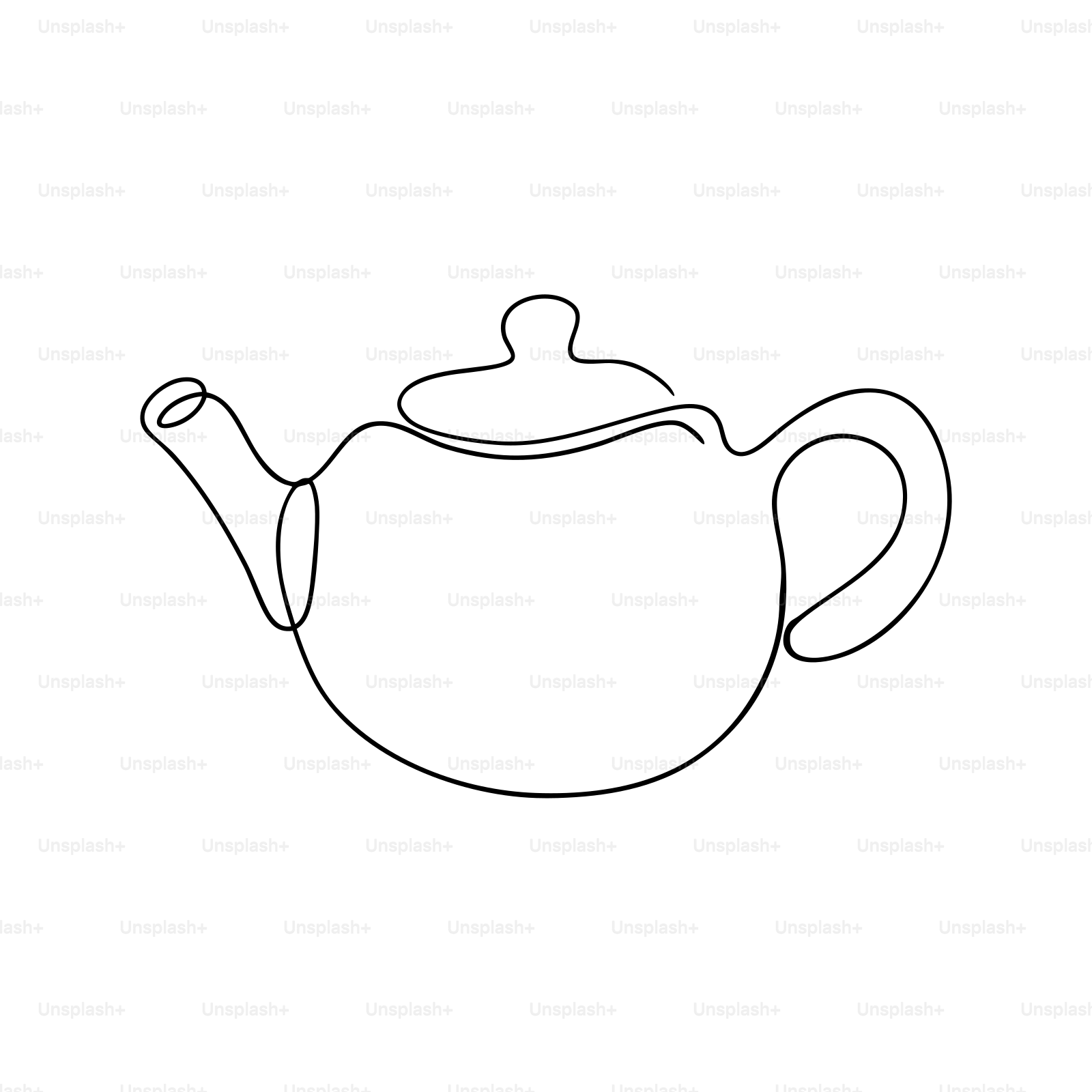 A simple line drawing of a teapot