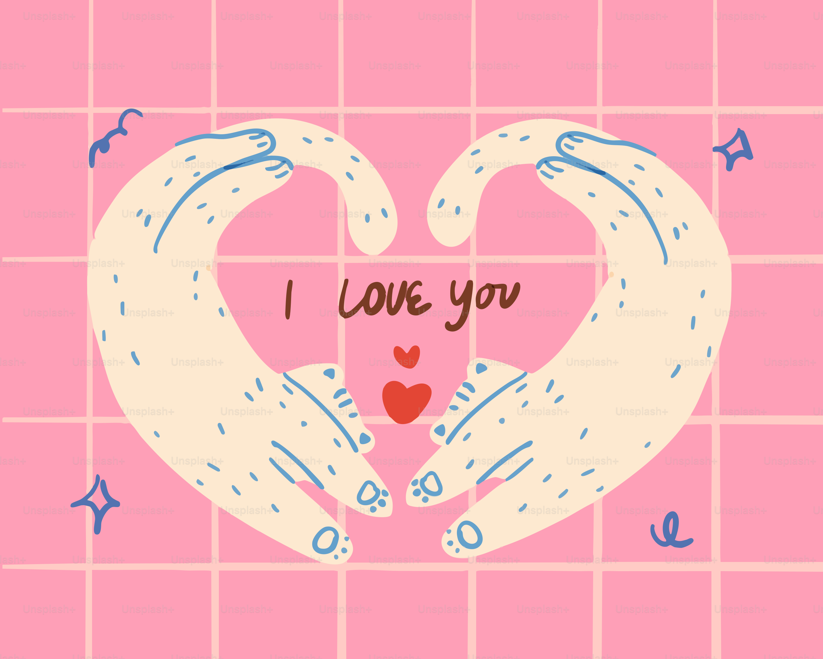 Hands forming a heart shape with "i love you".