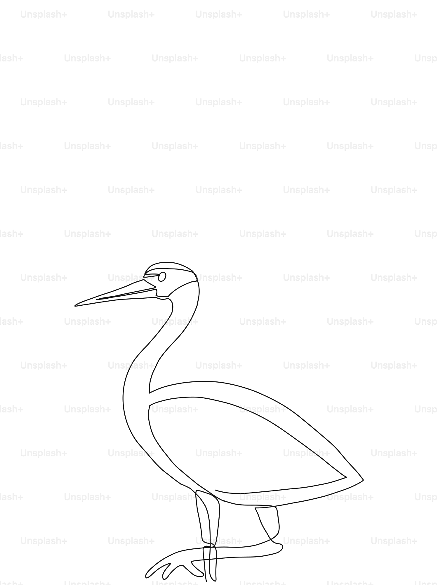 A minimalist line drawing of a bird