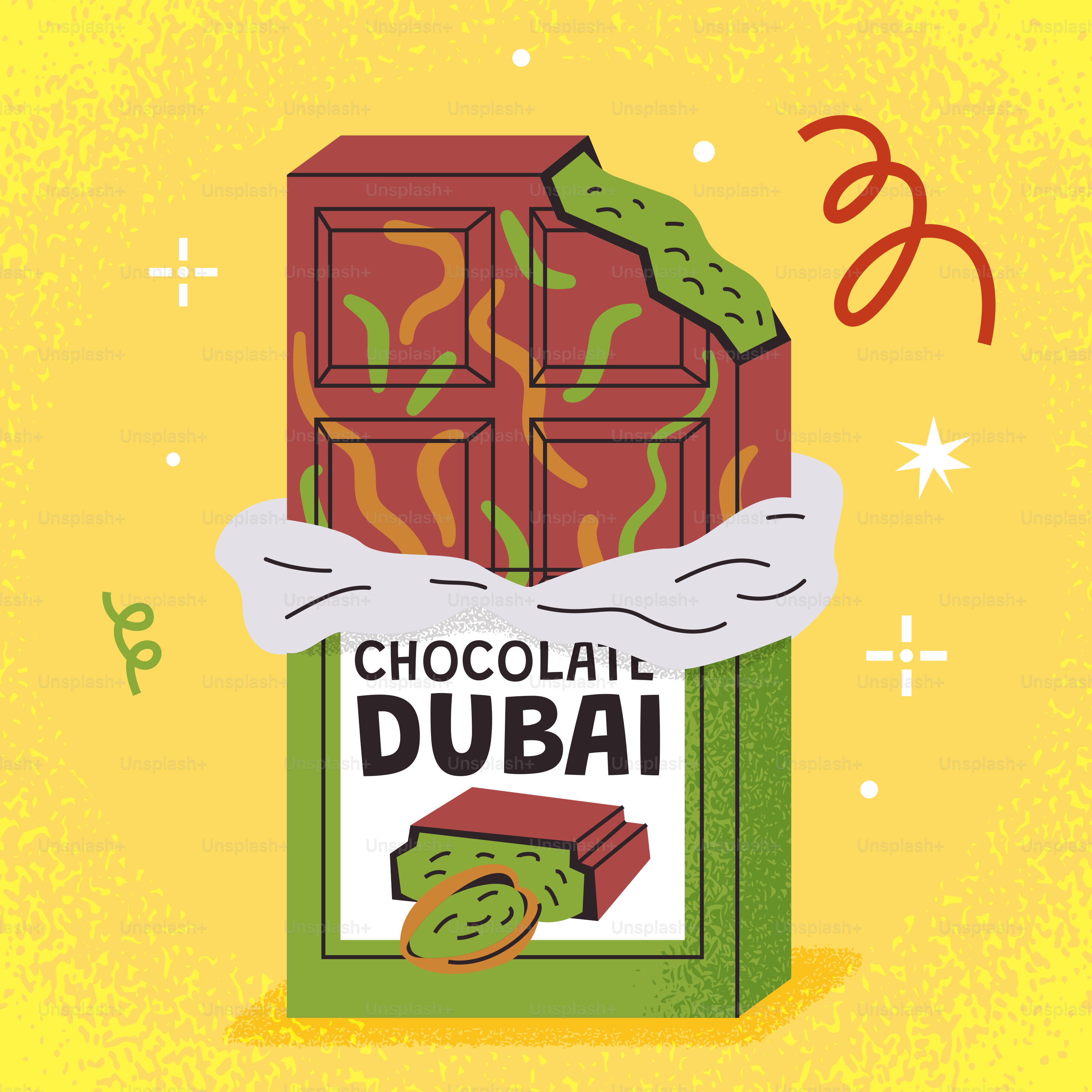 A bar of chocolate with dubai branding