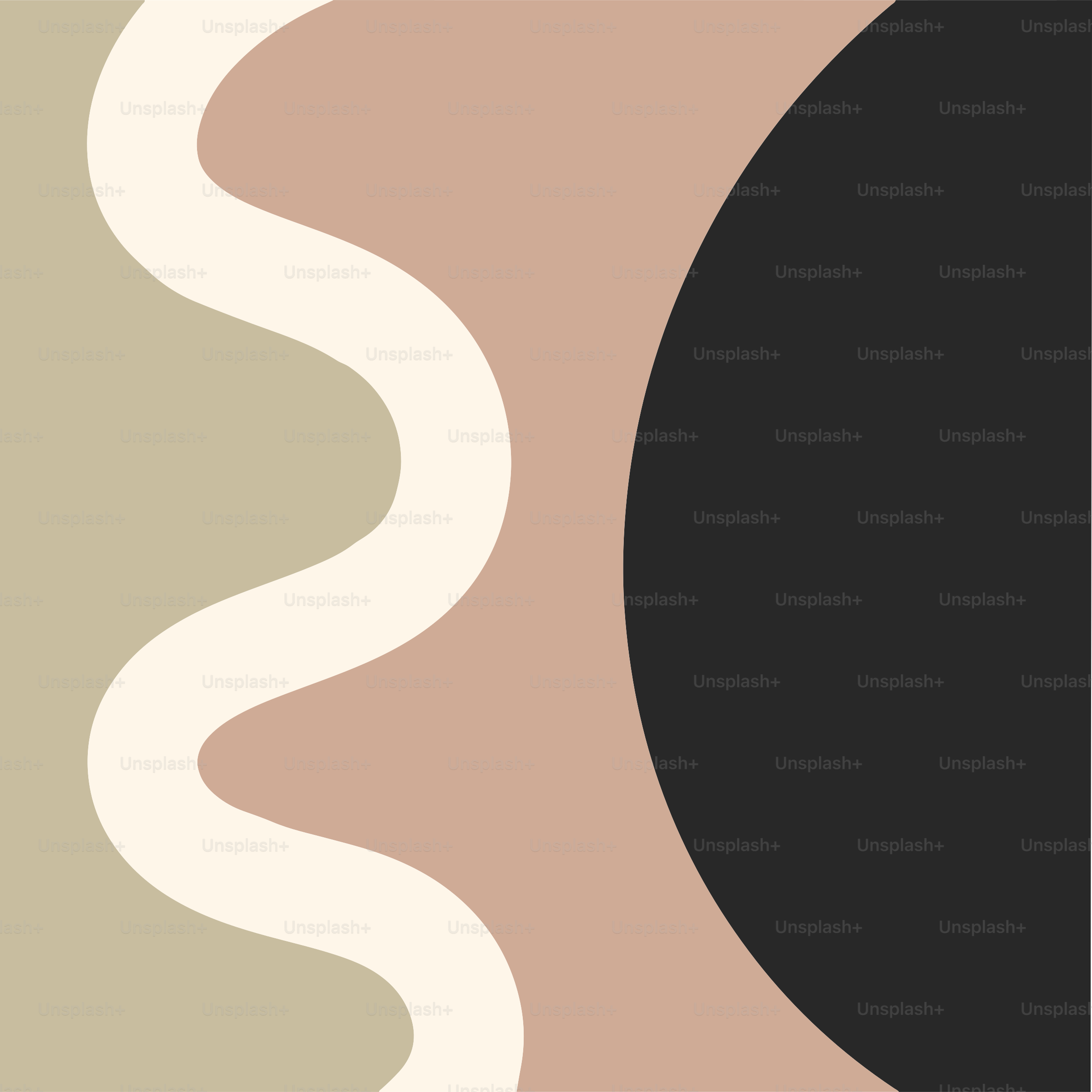 Abstract wavy lines with muted colors and a black circle