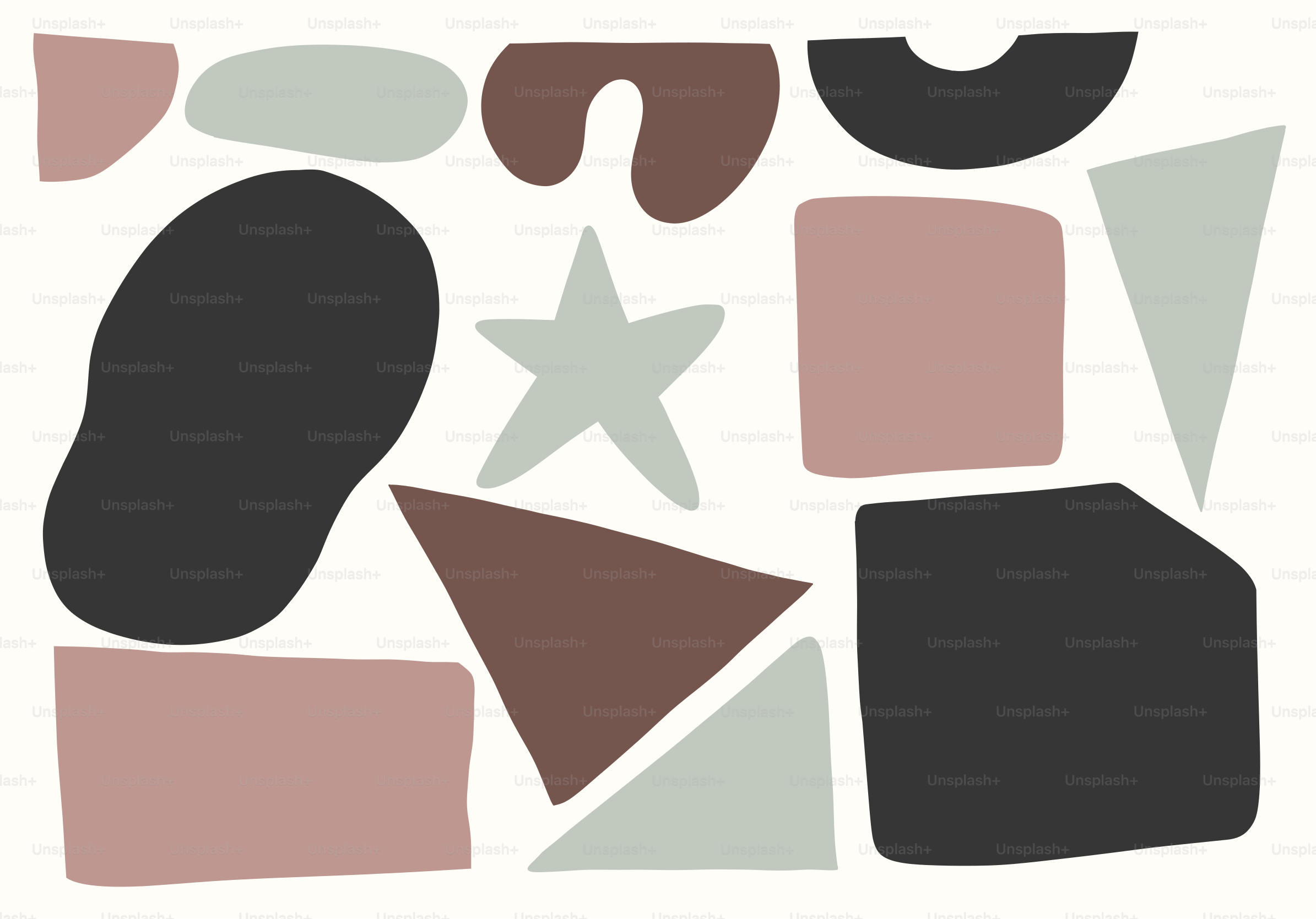 Abstract shapes in muted earth tones arranged compositionally