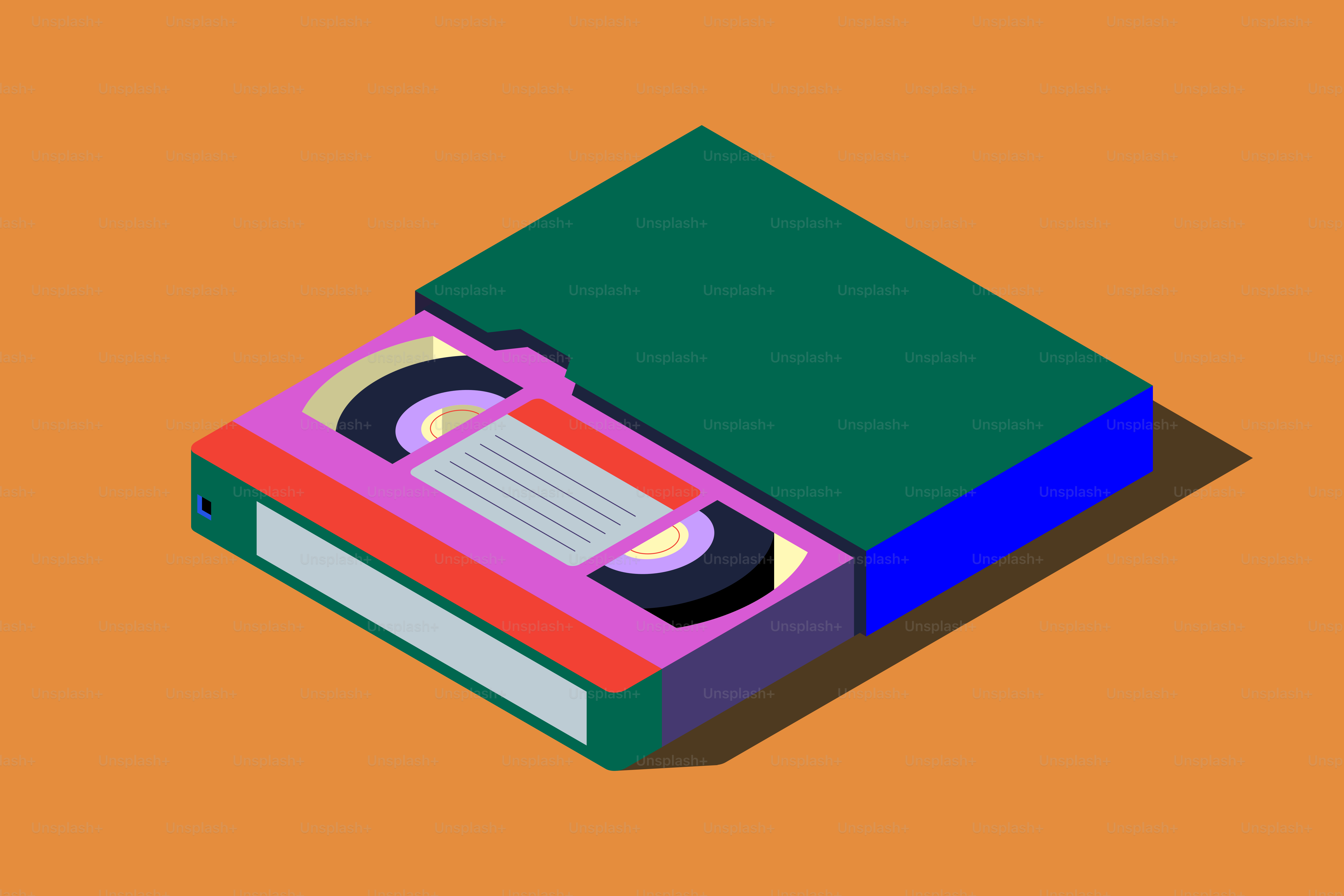 A vintage vhs tape in its case