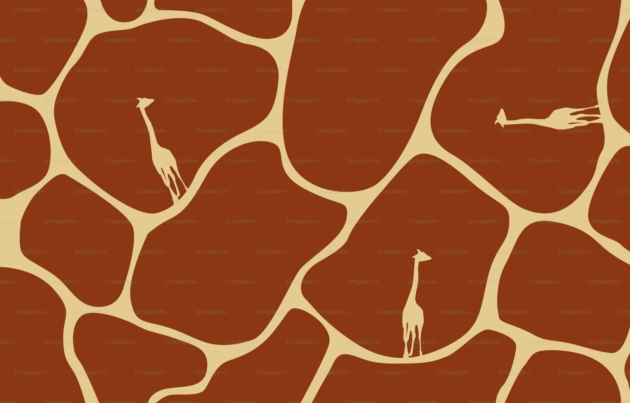 Jirafas con un patrón abstracto marrón y beige