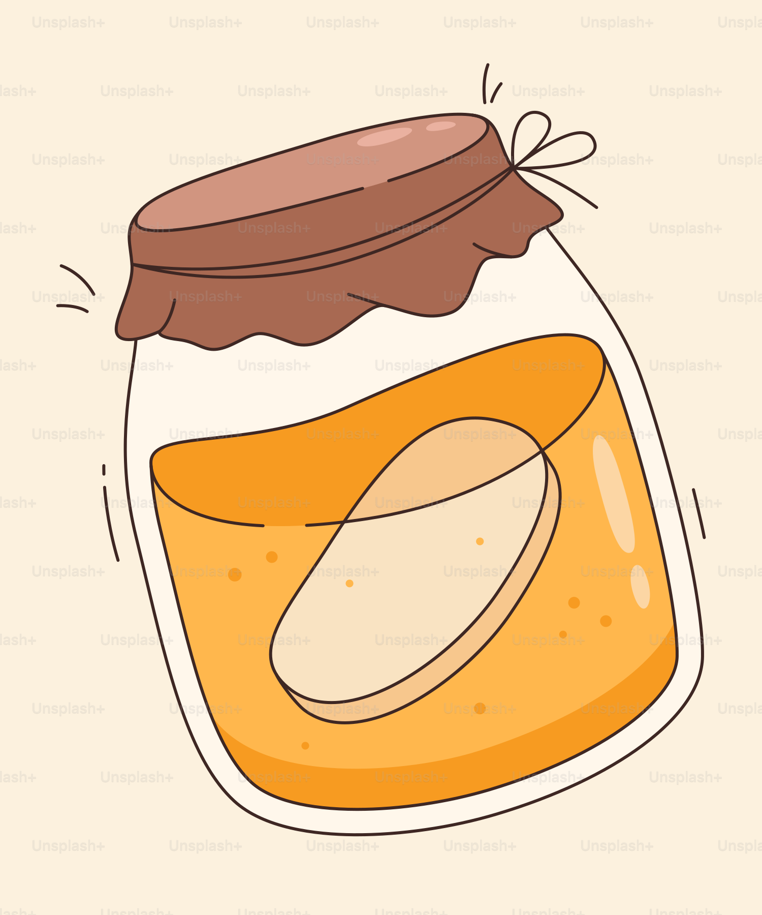 Pote de mel dourado com etiqueta