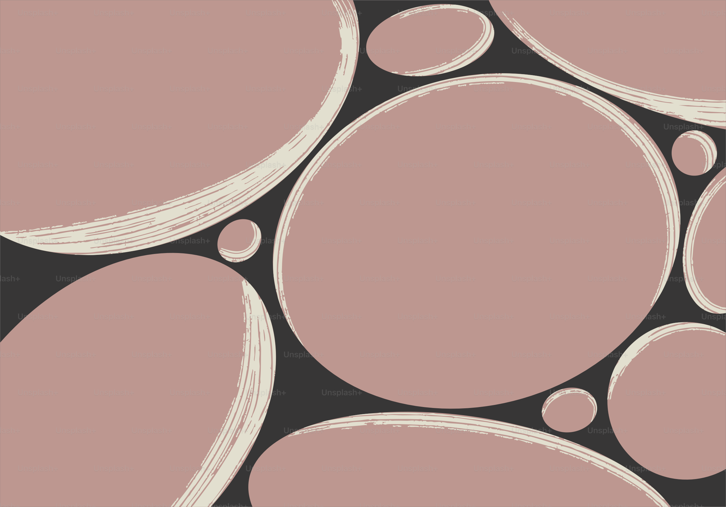 Abstraktes Muster aus sich überlappenden rosa Ovalen auf dunklem Hintergrund