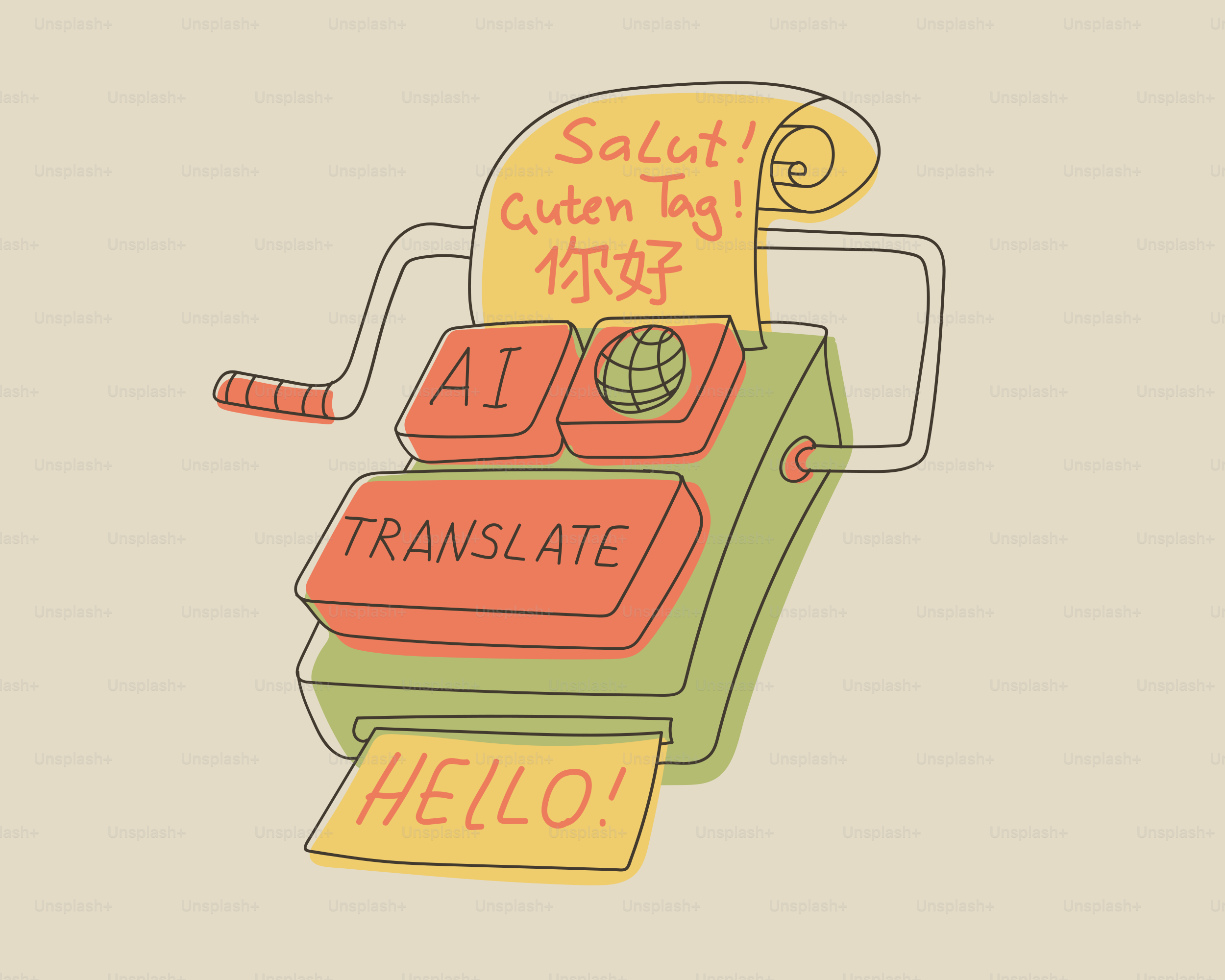 Machine translates greetings in multiple languages.