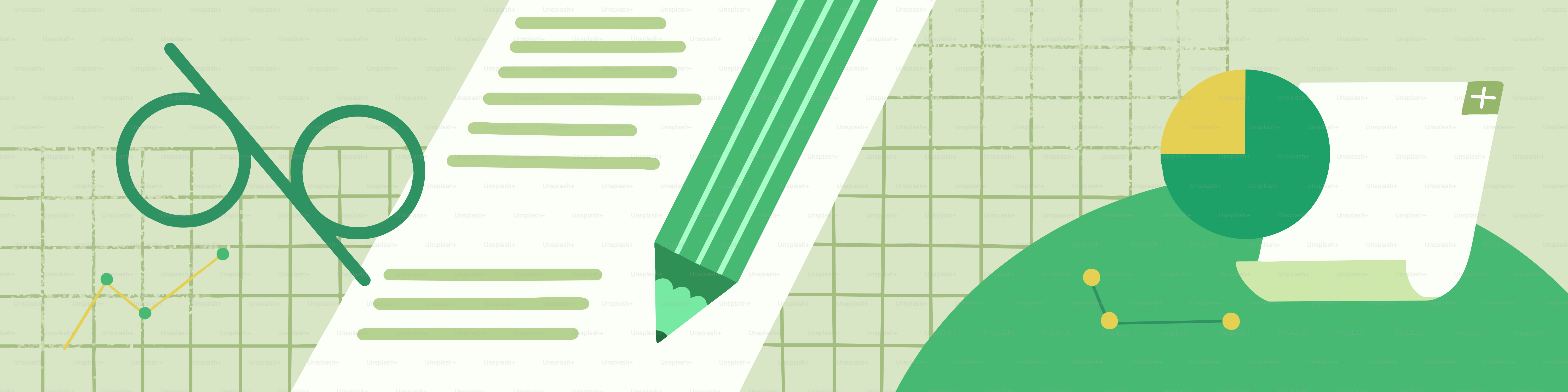 Green pencil writing on paper with pie chart vector – Business Image on ...