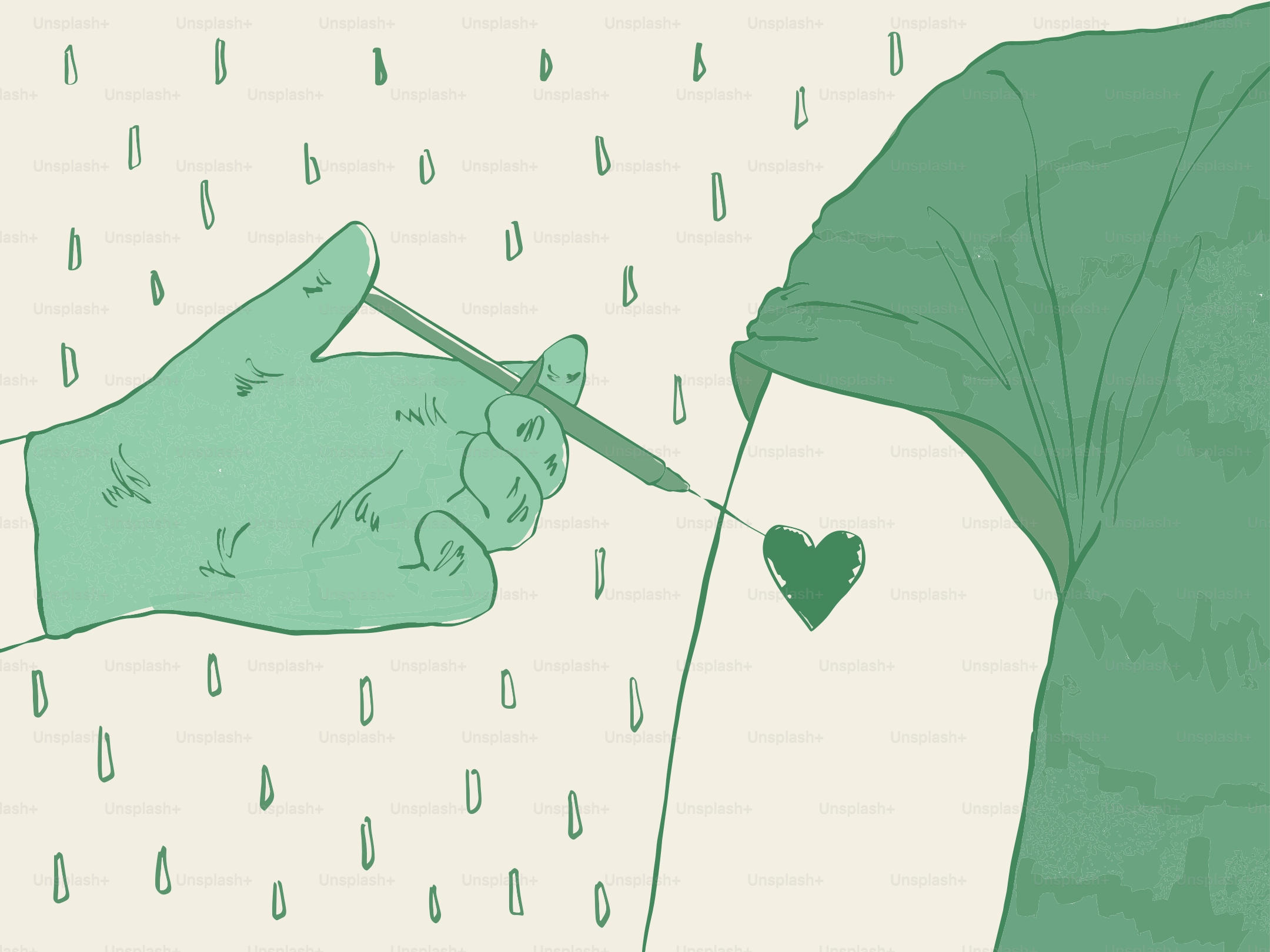 Der Arzt verpasst dem Patienten ein herzförmiges Tattoo.