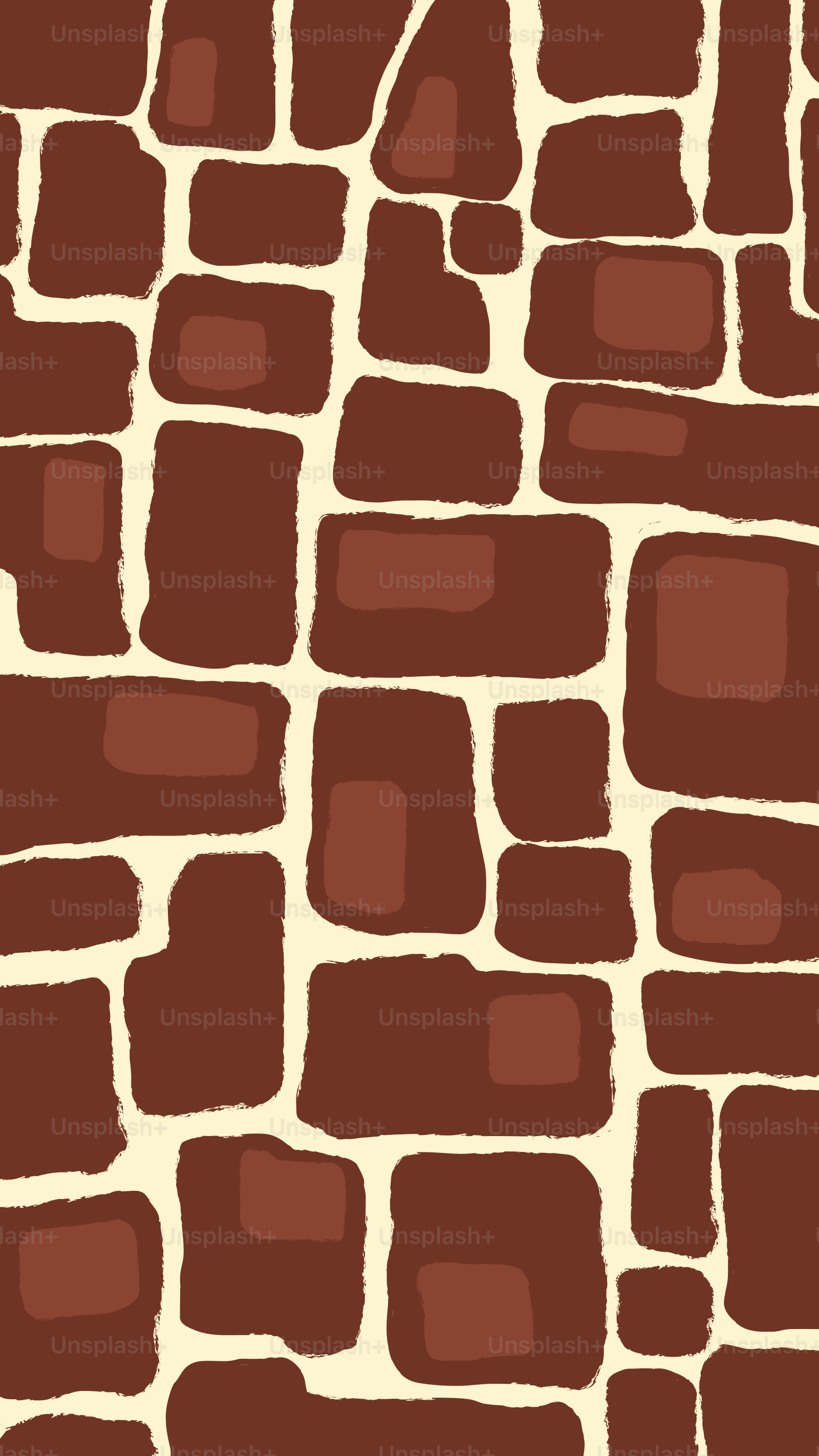 Brown giraffe pattern with cream background
