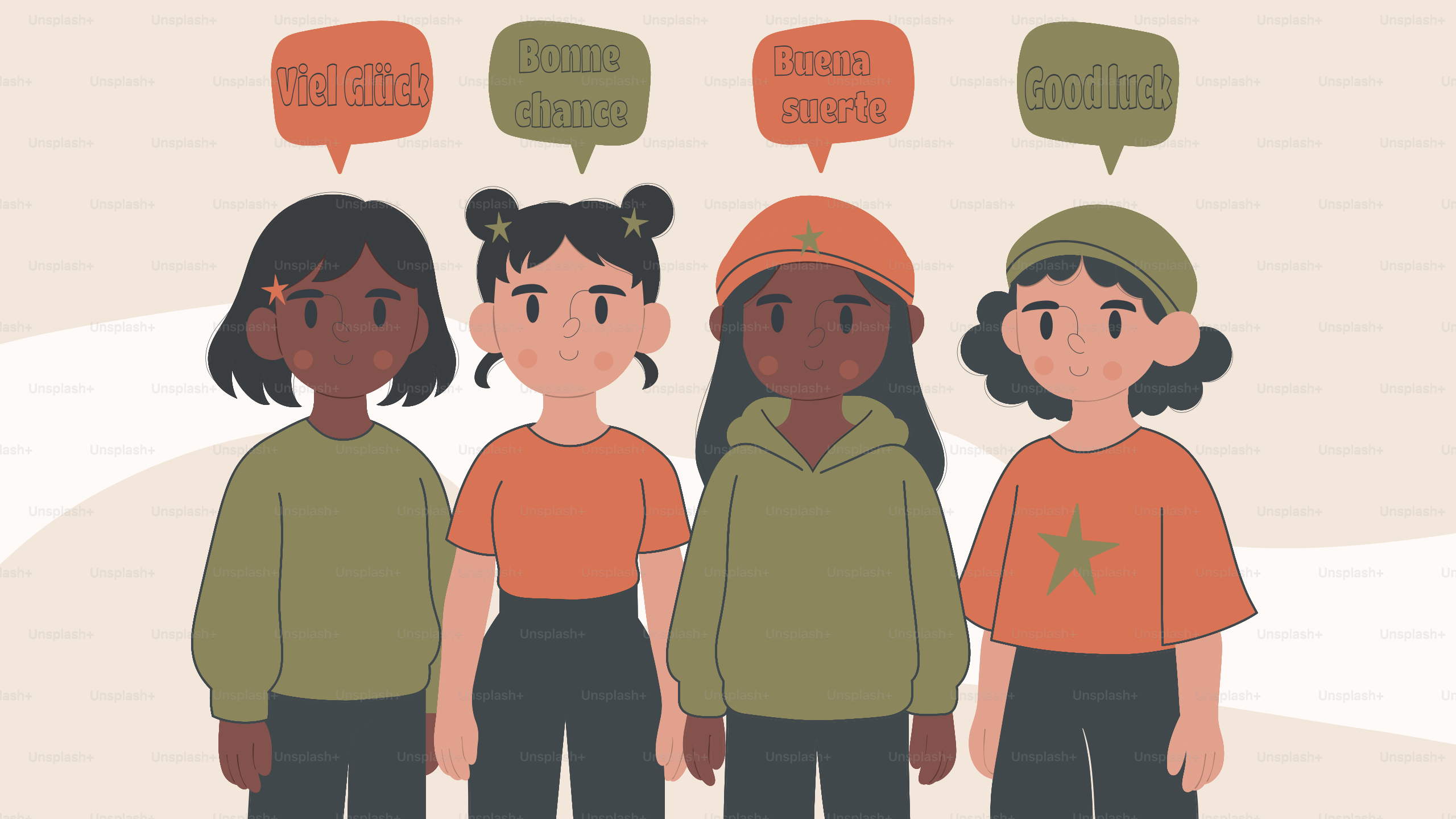 Quattro ragazze diverse con pallonette sopra la testa