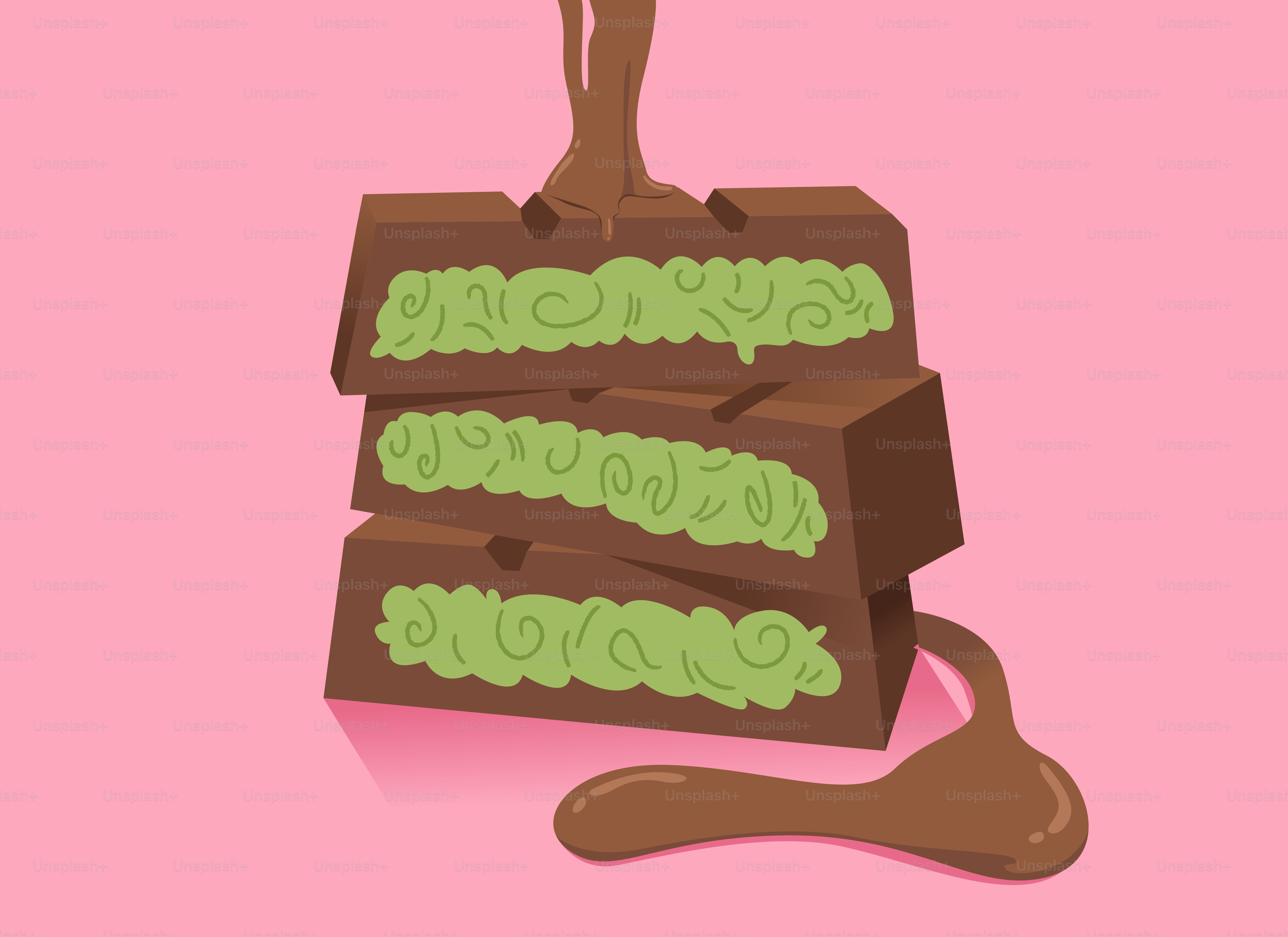 Stapel Schokoriegel mit Minzfüllung