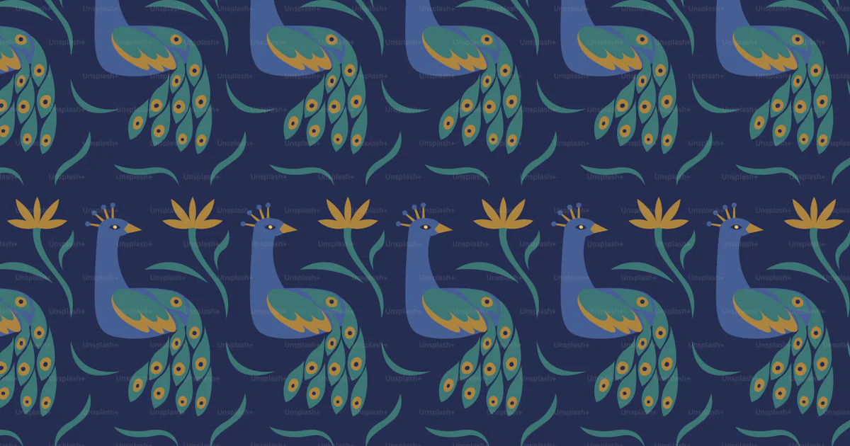 Peacock Pattern Background Vector A repeating pattern of stylized peacocks and flowers. vector ...