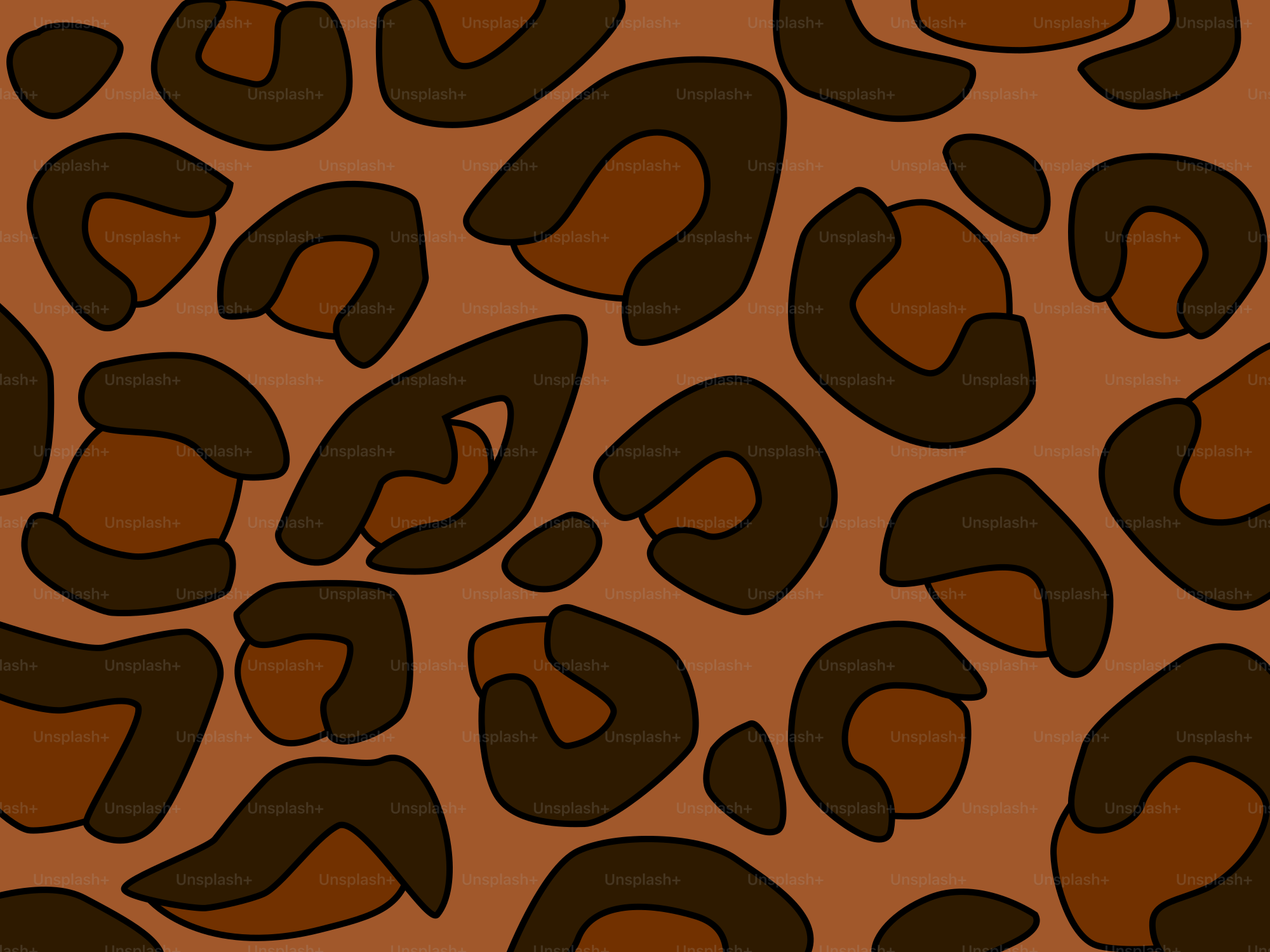 Leopard print pattern with brown and black spots.