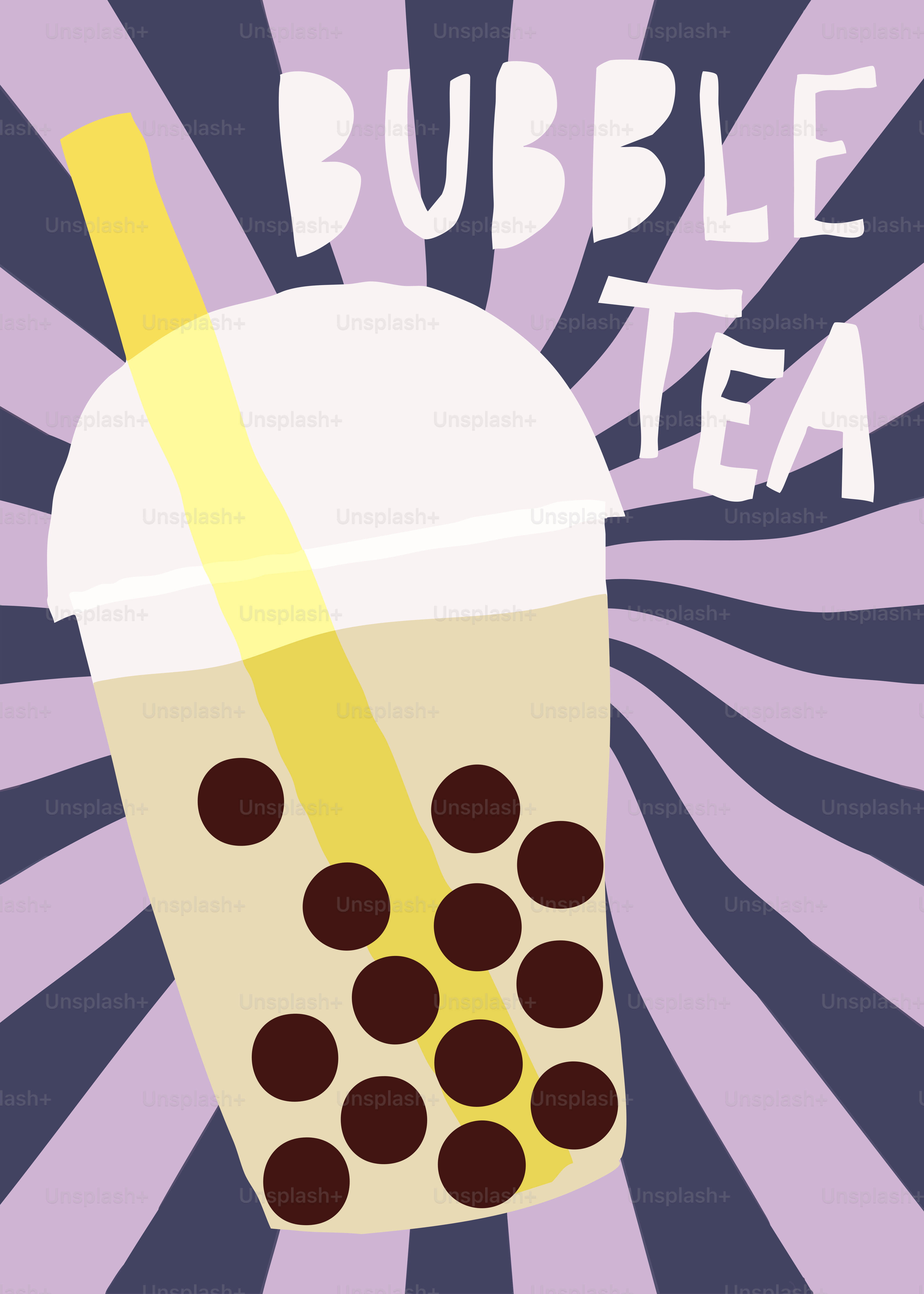 Ein Glas Bubble Tea mit Tapiokaperlen.