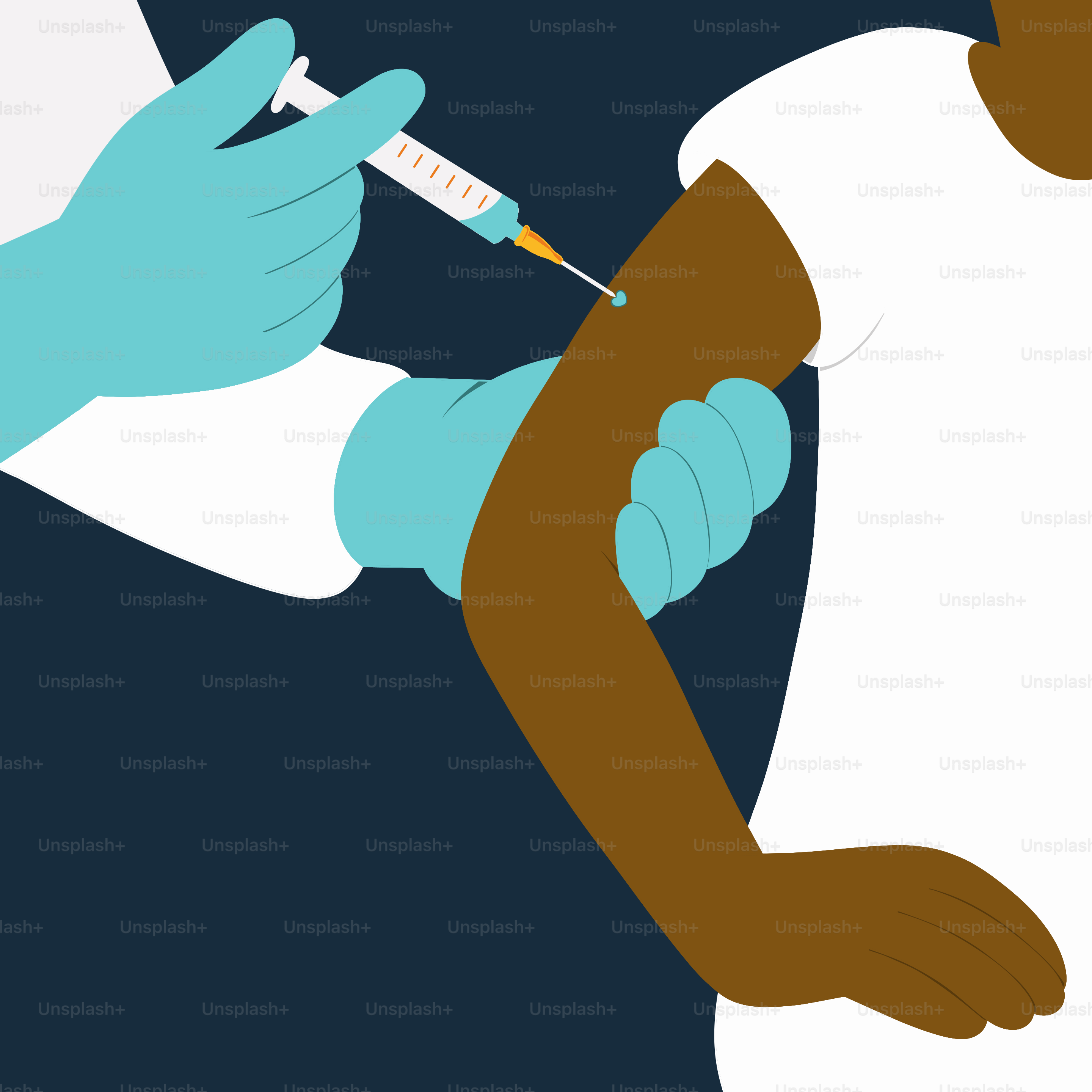 Der Gesundheitsmitarbeiter verabreicht eine Injektion in den Arm des Patienten.