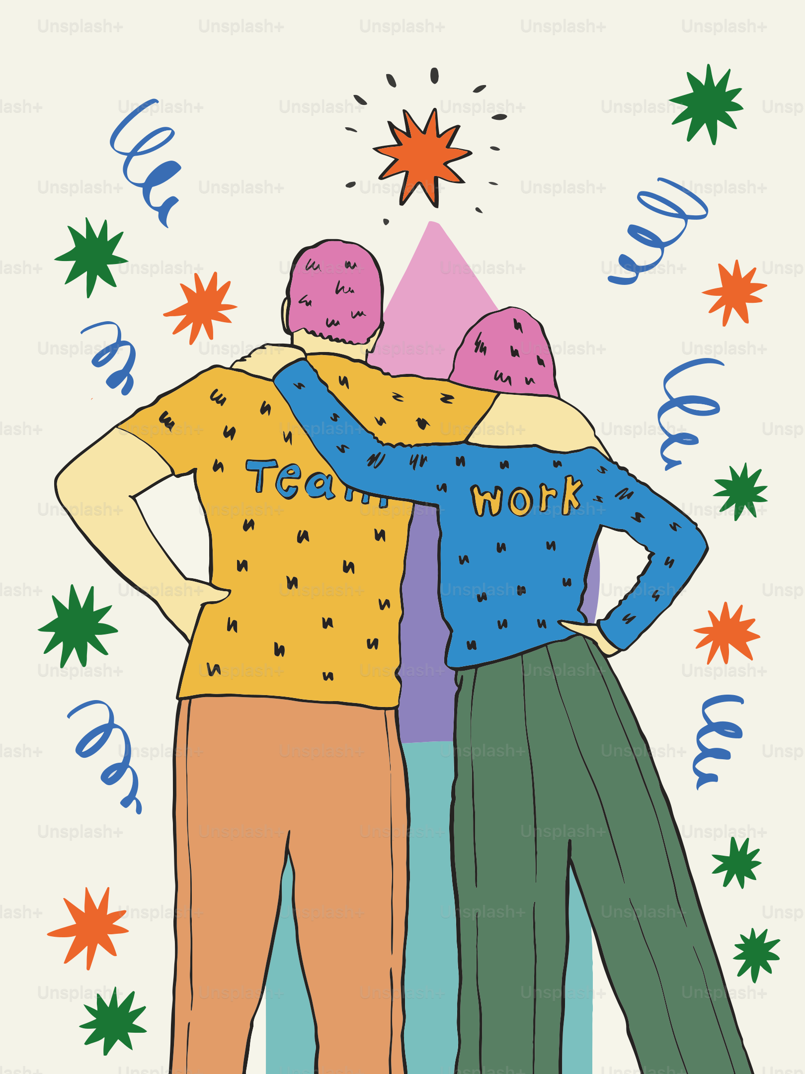 Two people with arms around each other celebrating success