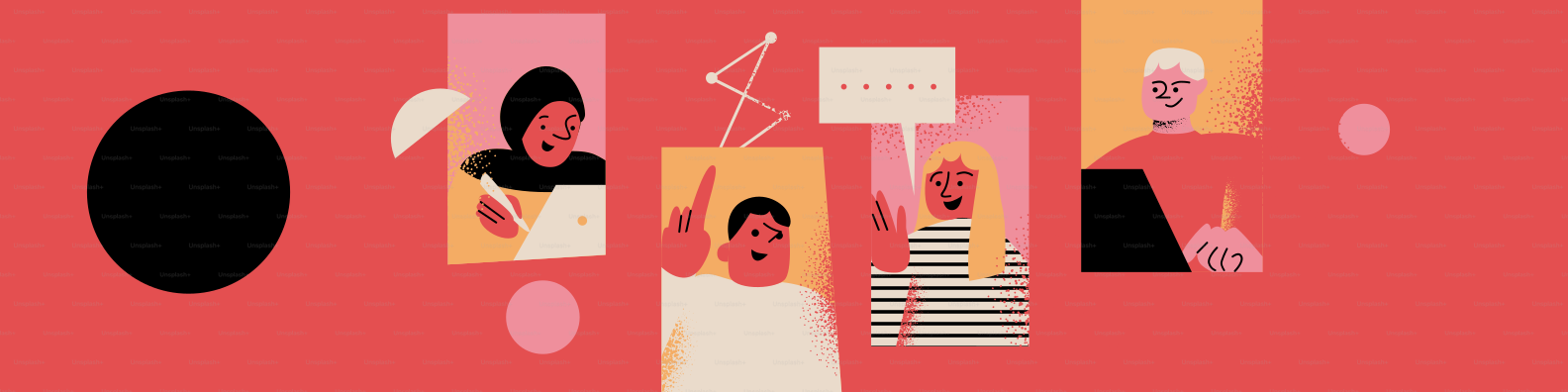 Persone diverse impegnate in proteste o discussioni