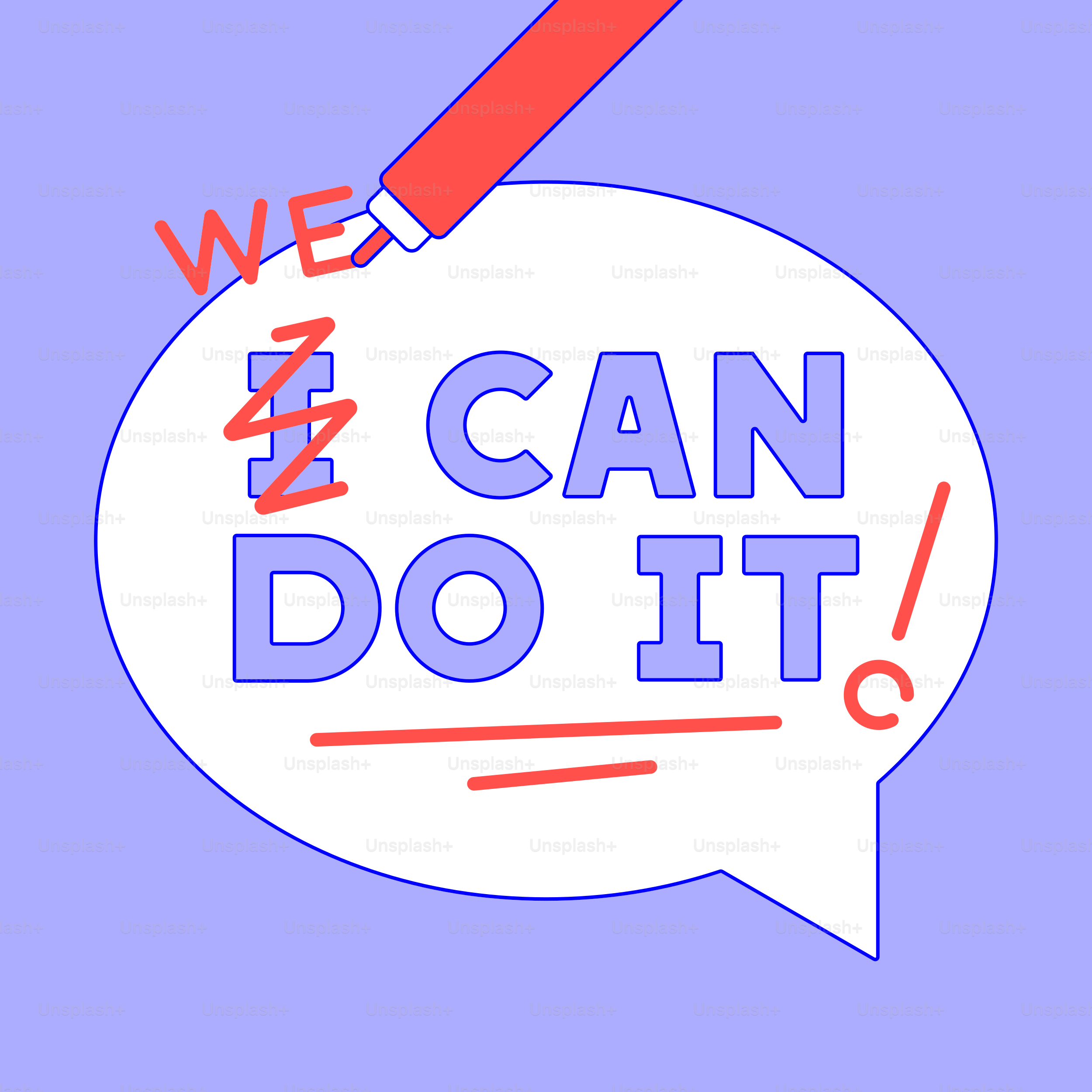 吹き出しに「できるよ」と手書きで書くこと。