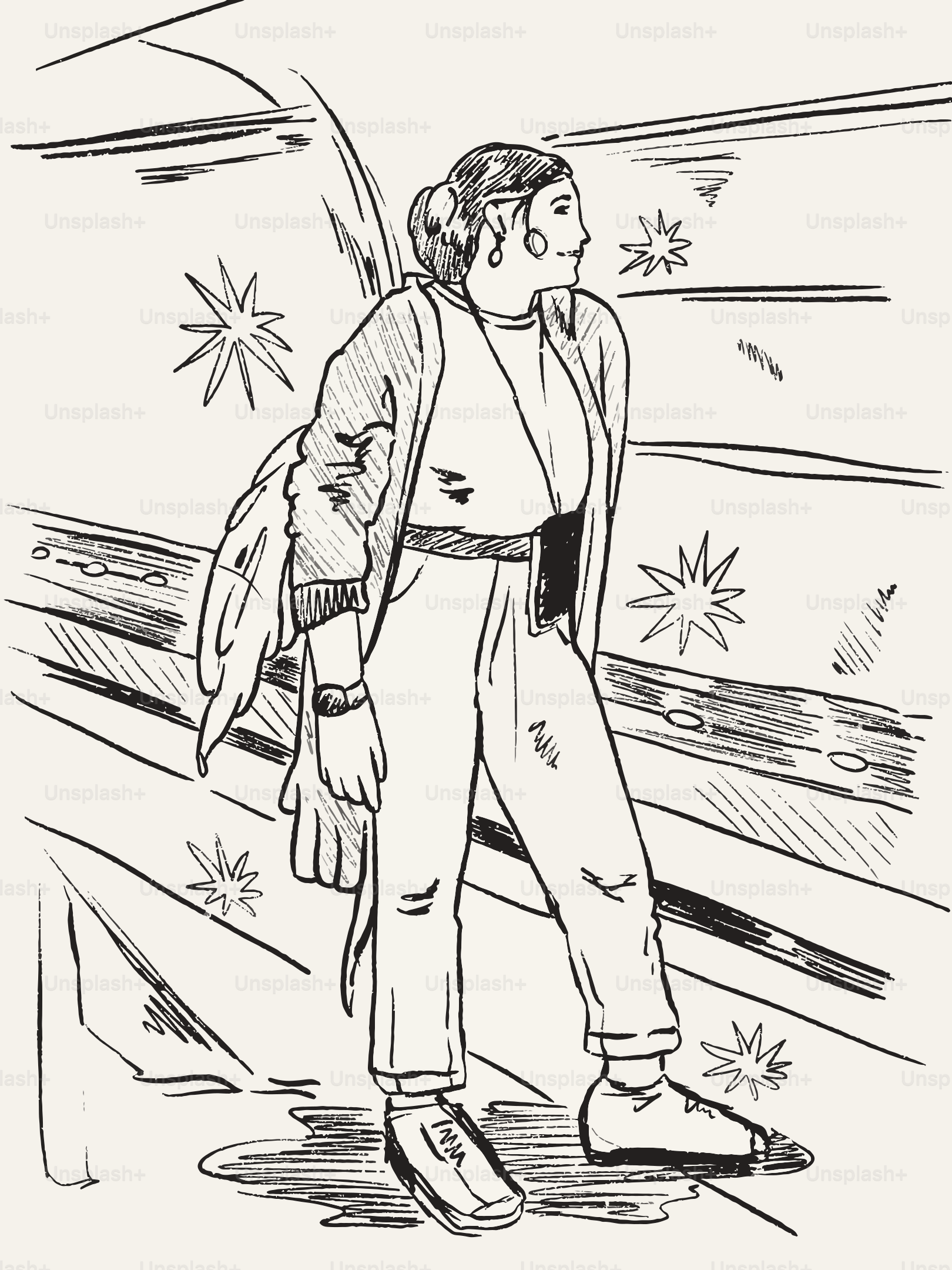 Woman in casual clothes standing outdoors