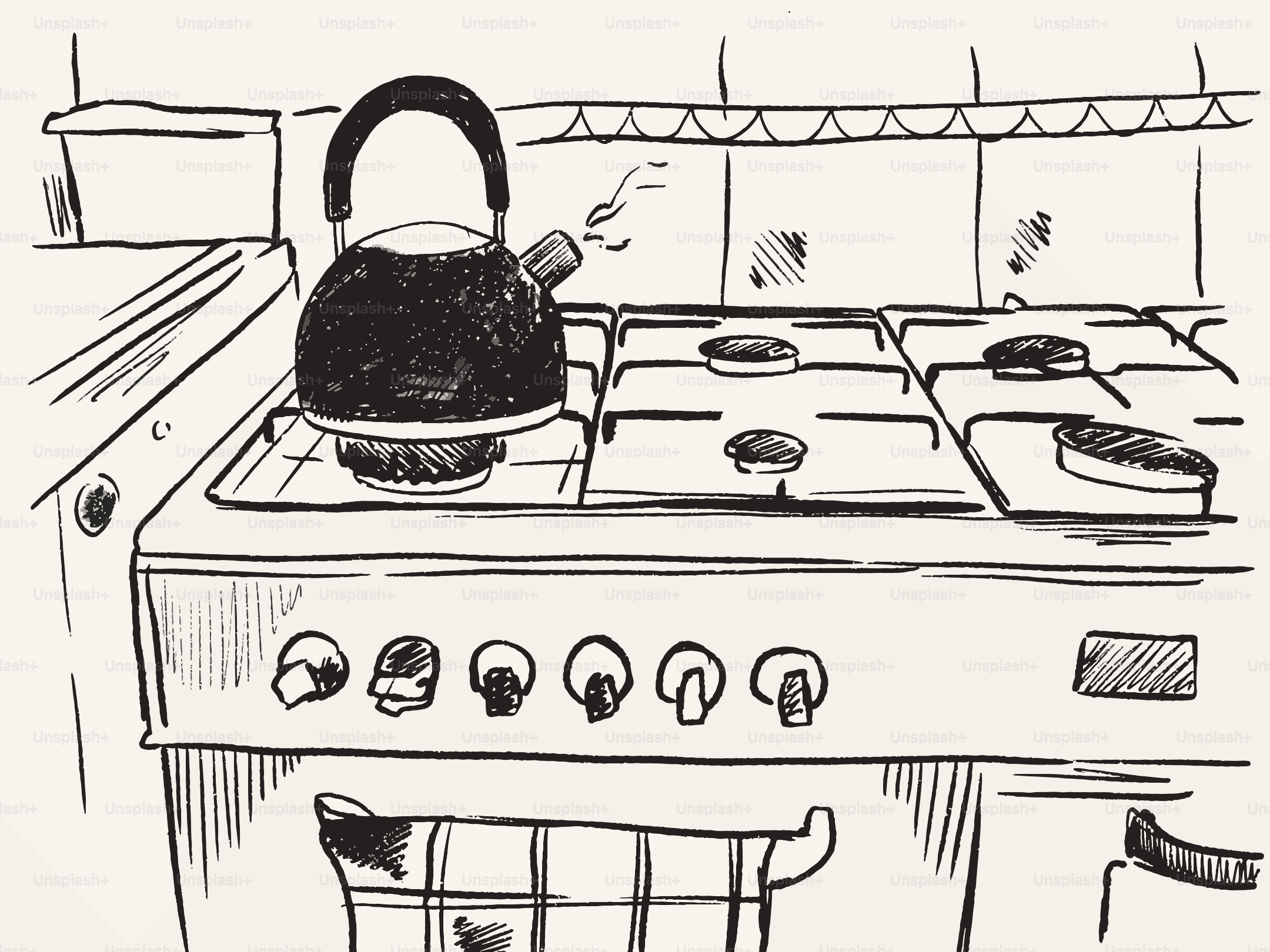 Wasserkocher kocht auf einem Gasherd