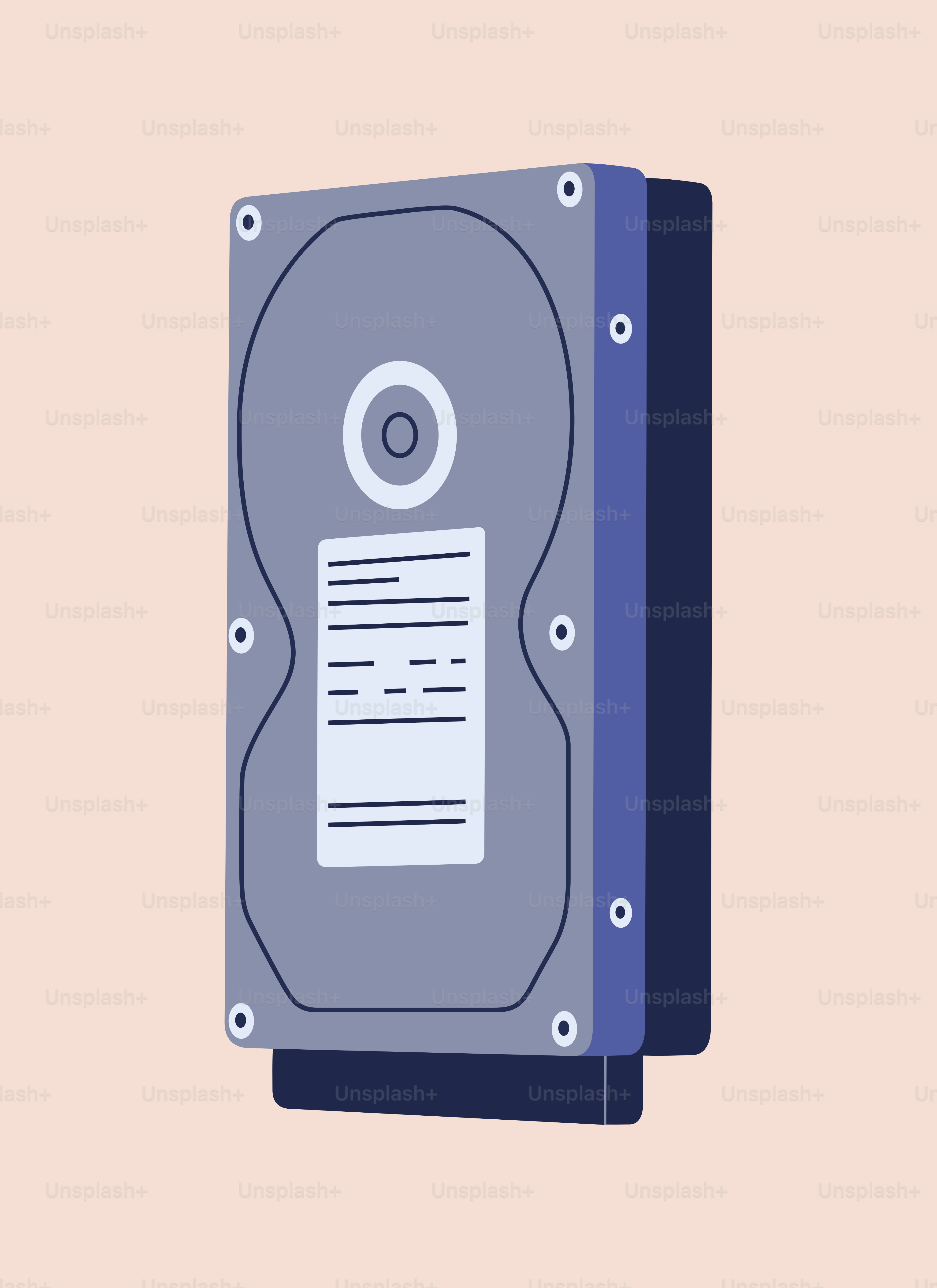 A gray computer hard drive on a light background