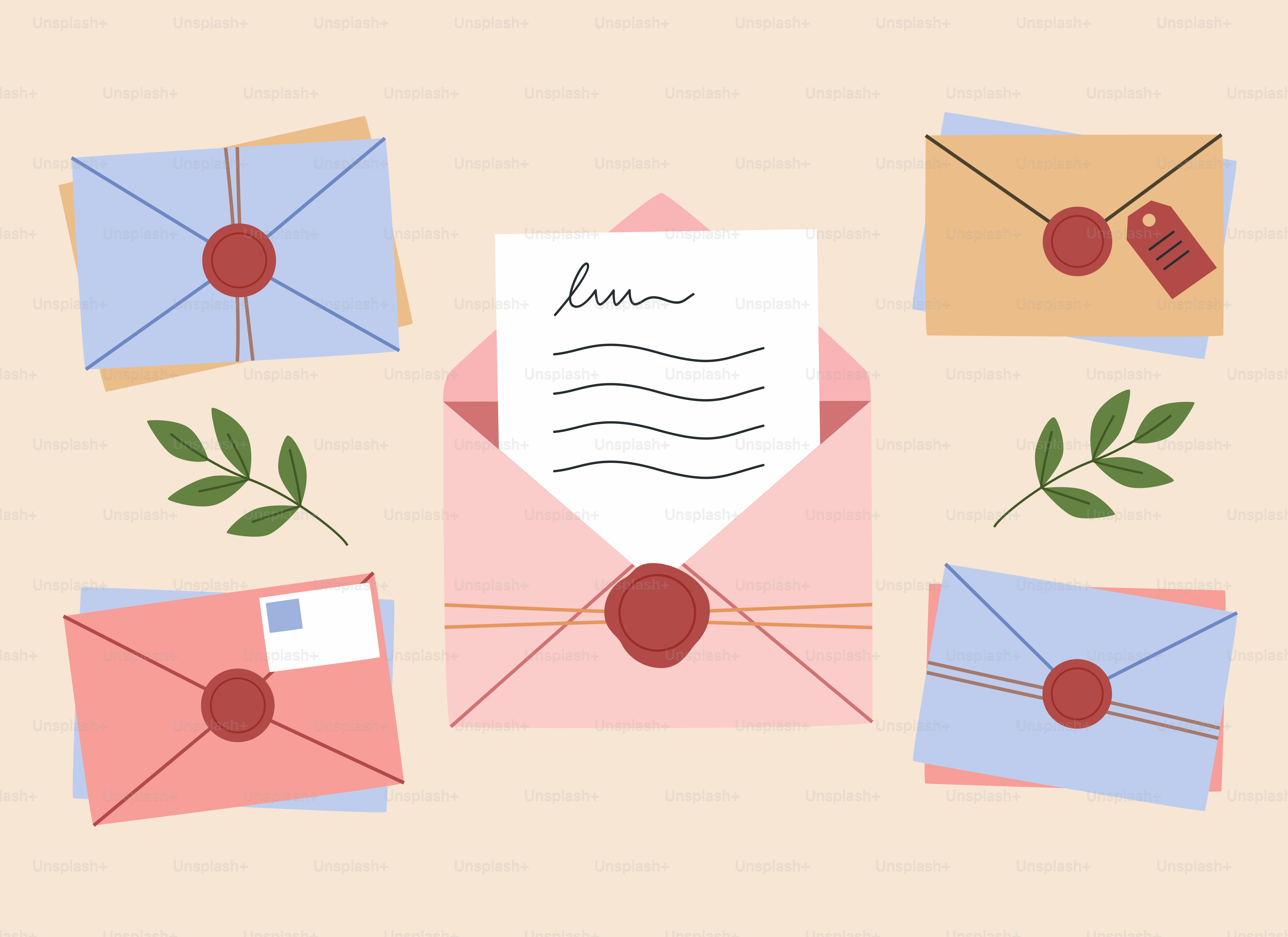 Envelopes with letters and wax seals