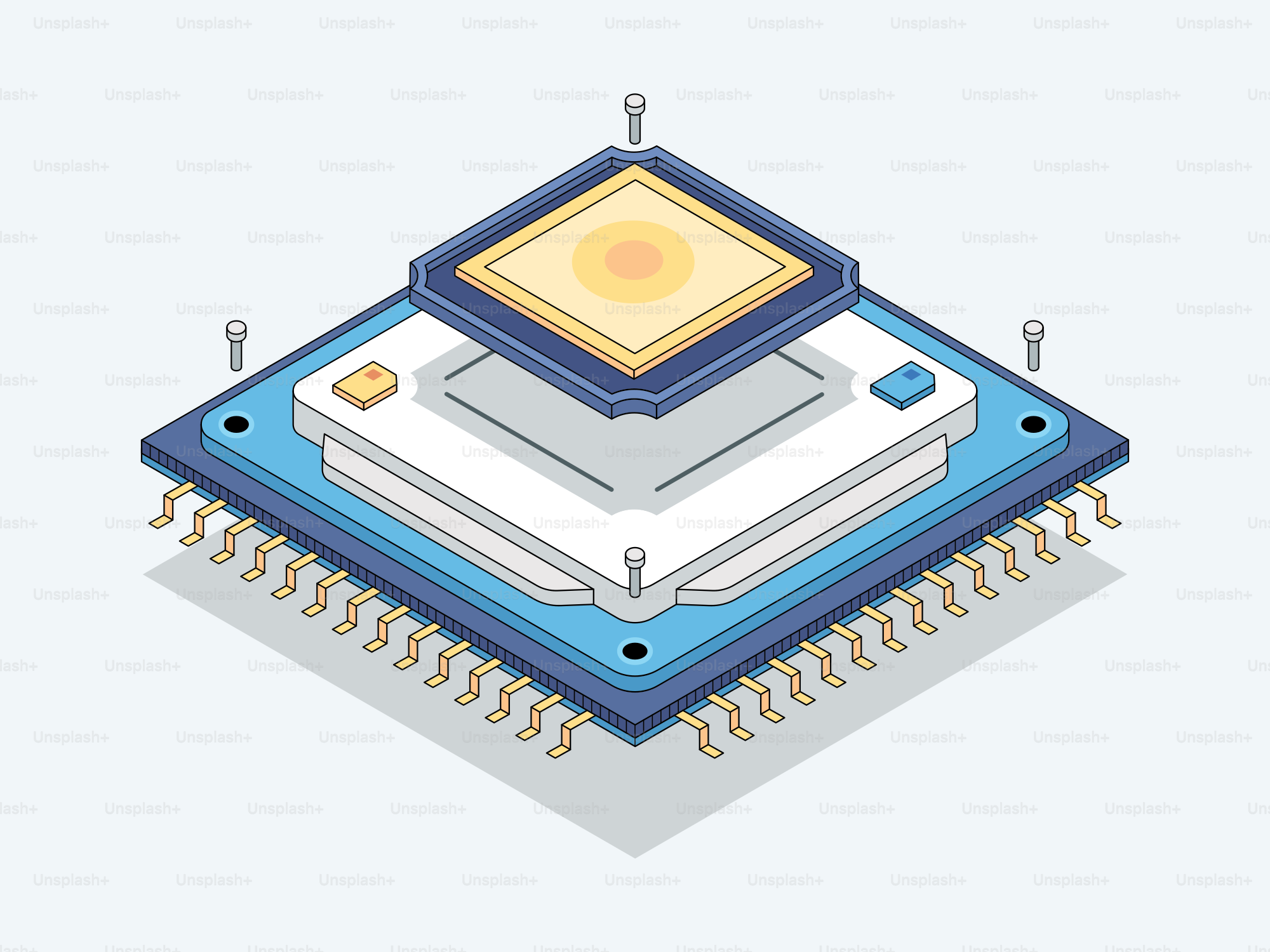Gros plan d’une puce processeur informatique
