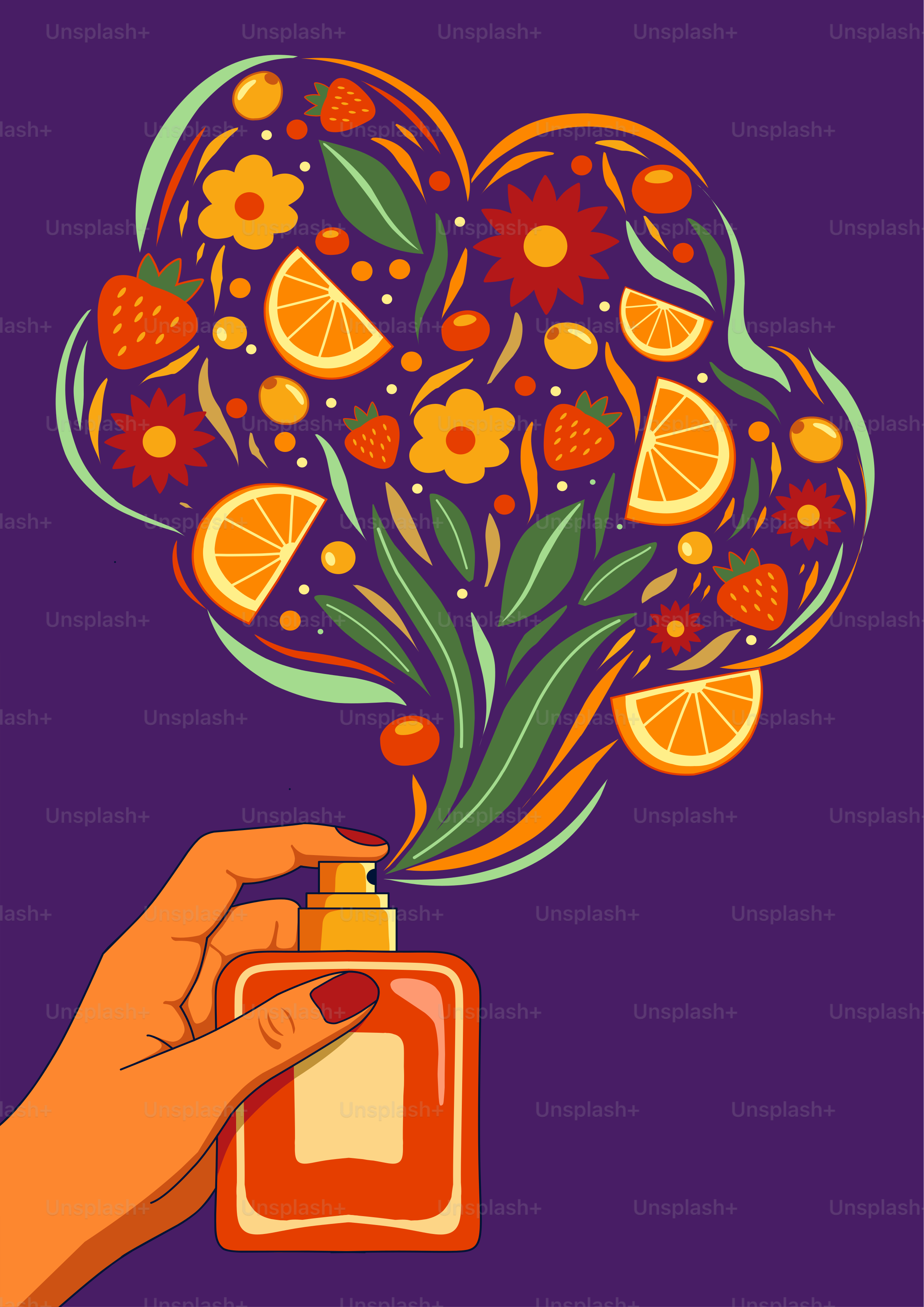 Spruzzare a mano profumo con frutta e profumi floreali