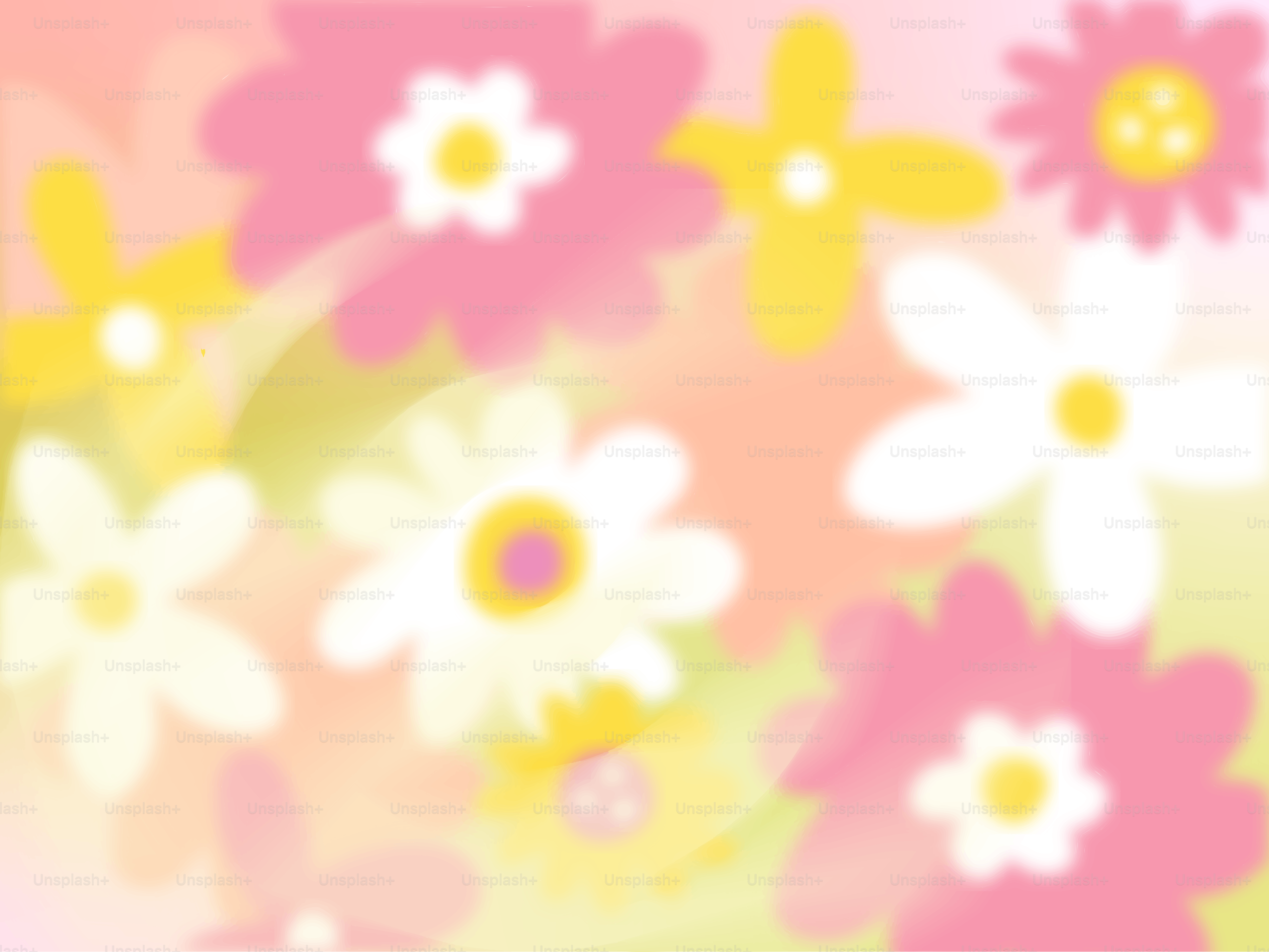 Soft pastel flowers with yellow and pink accents.