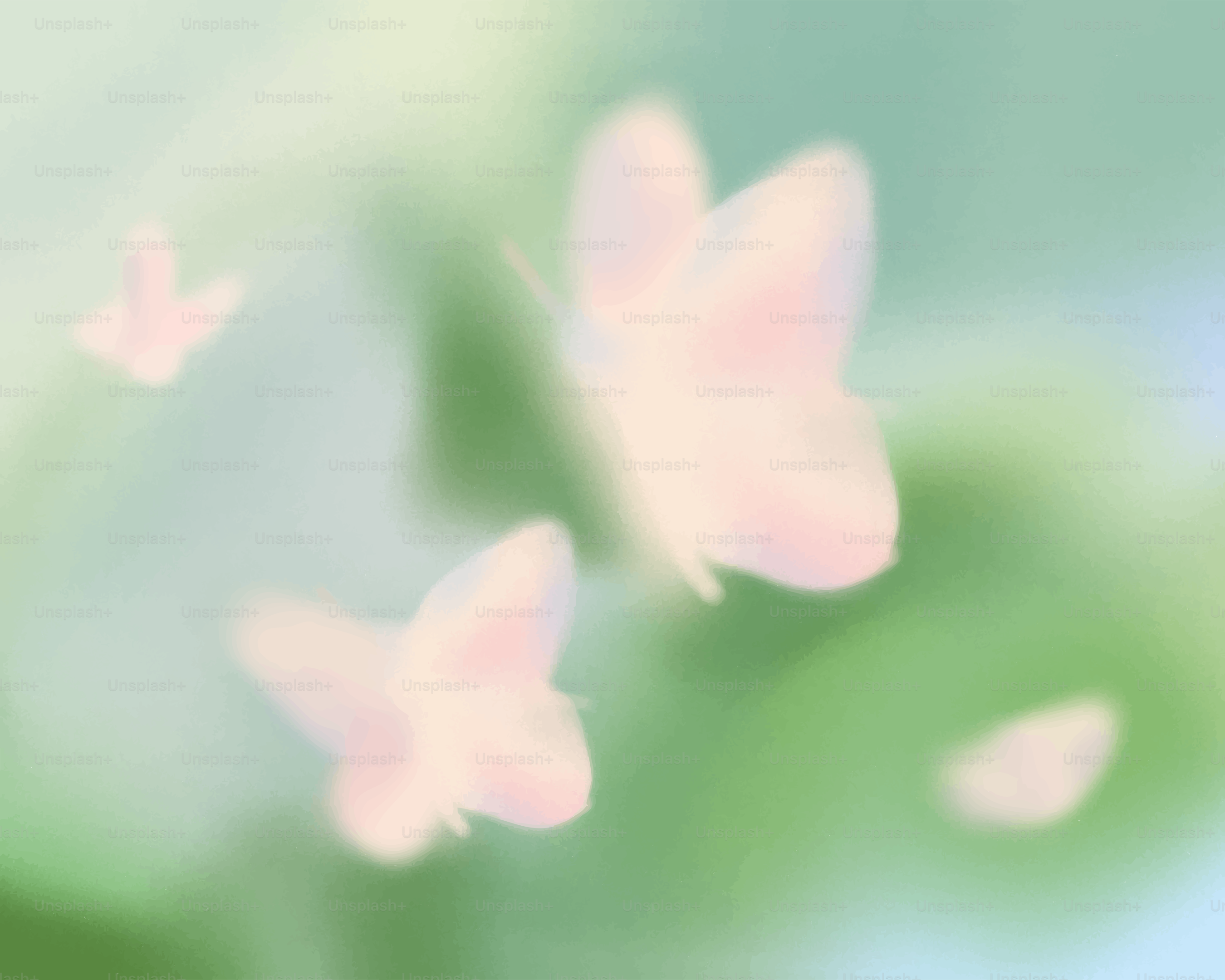 Soft focus pastel butterflies in a gentle breeze