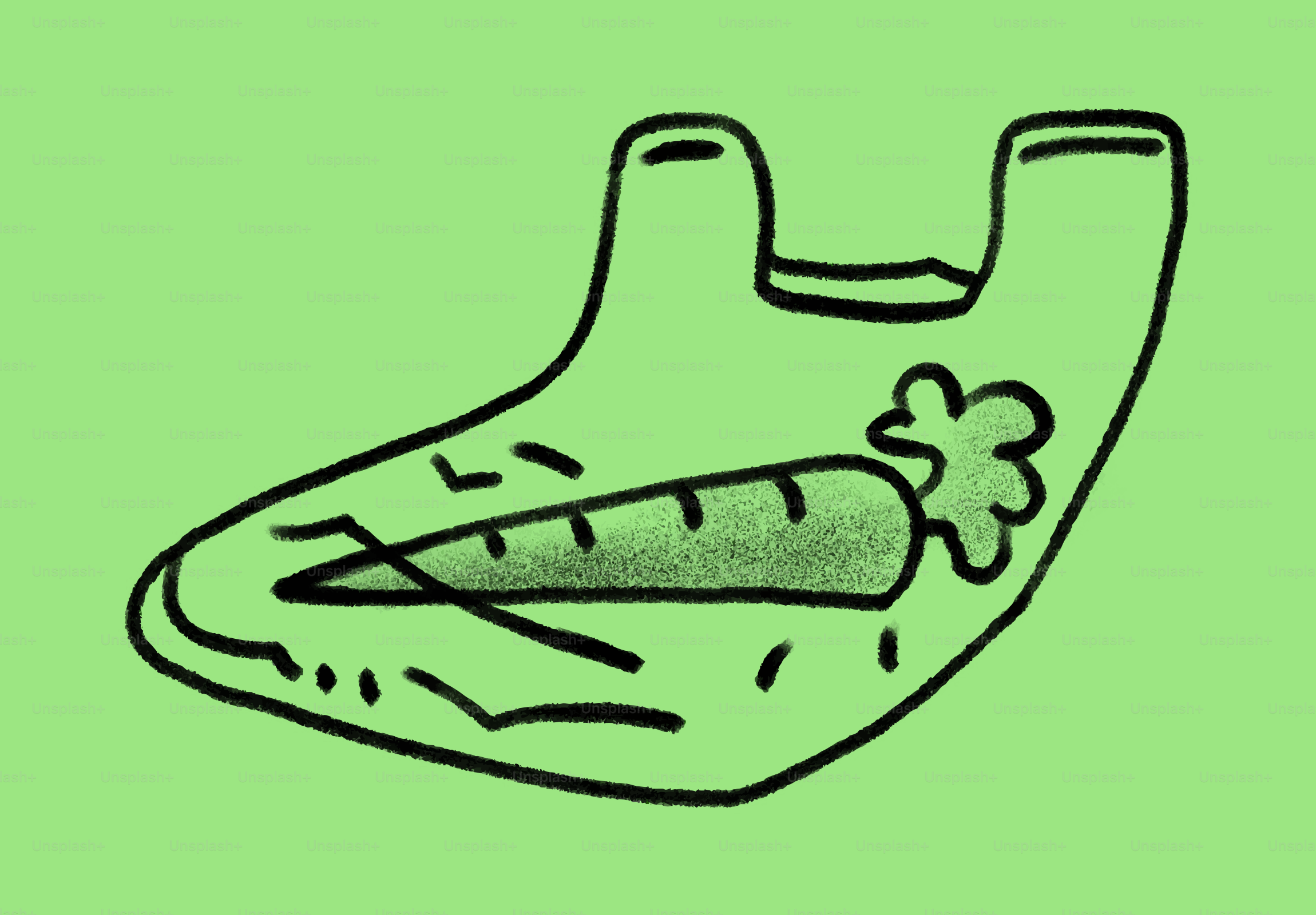 A plastic bag with a carrot inside.