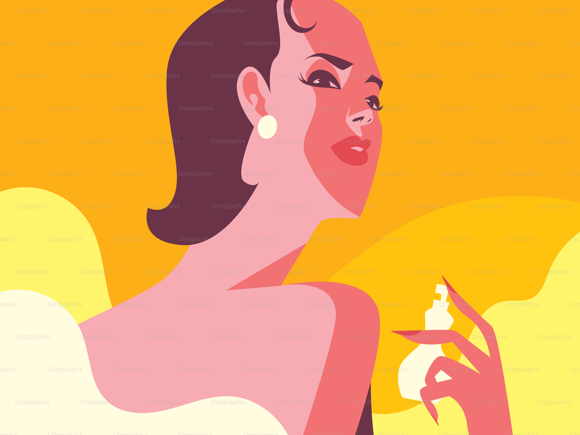Femme appliquant du parfum avec un flacon