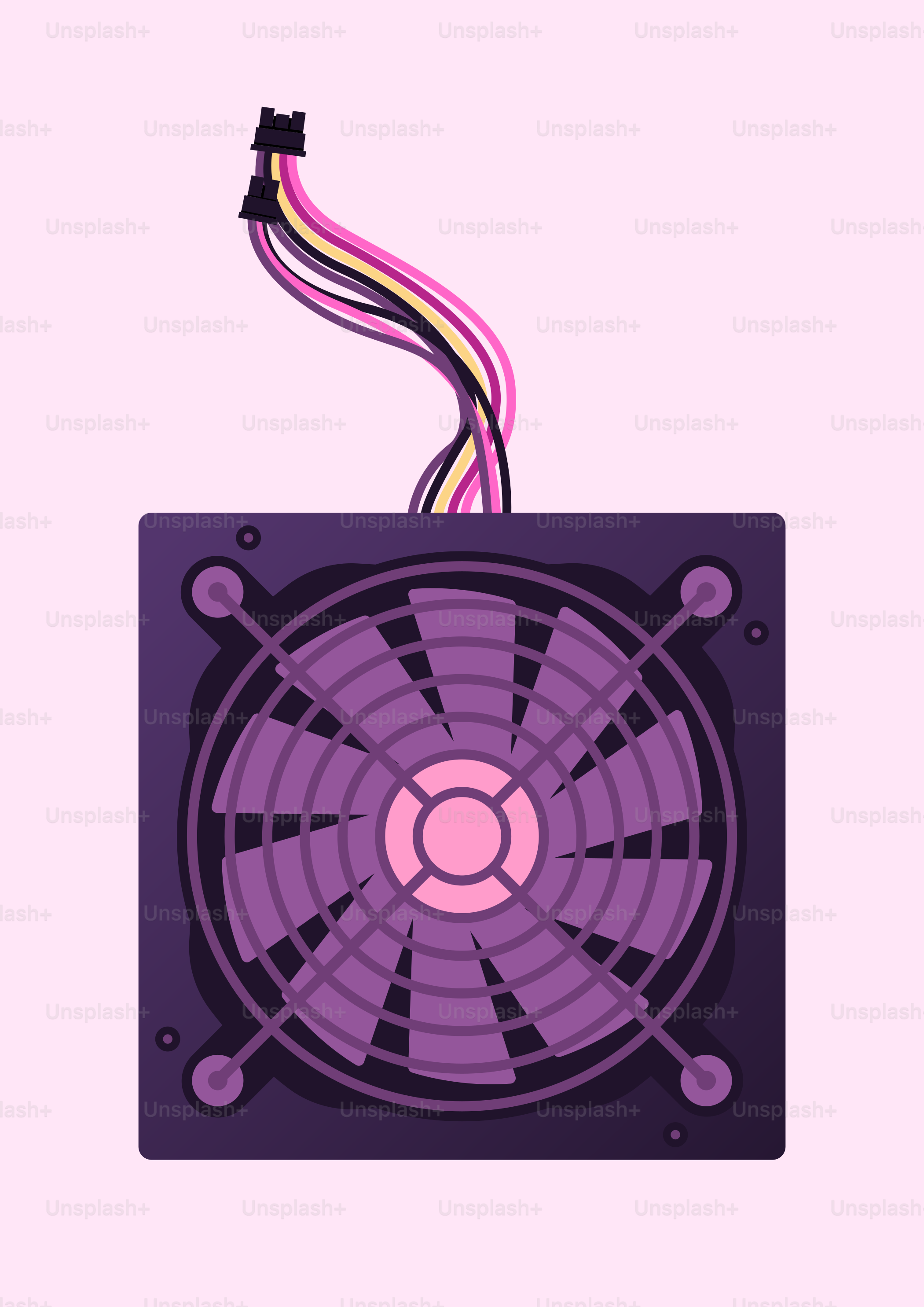 Computer power supply unit with colorful wires