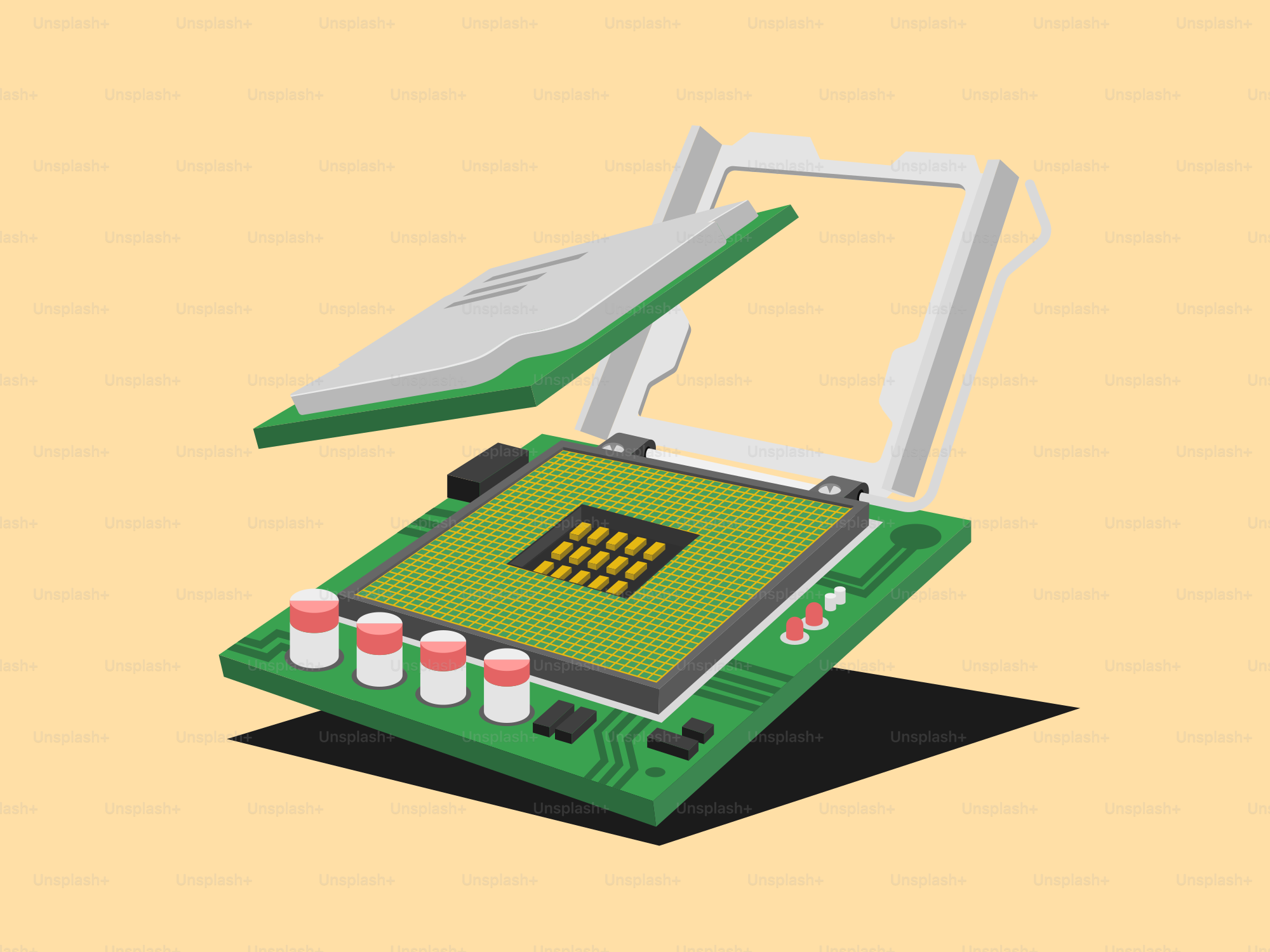 Computer processor and motherboard socket components