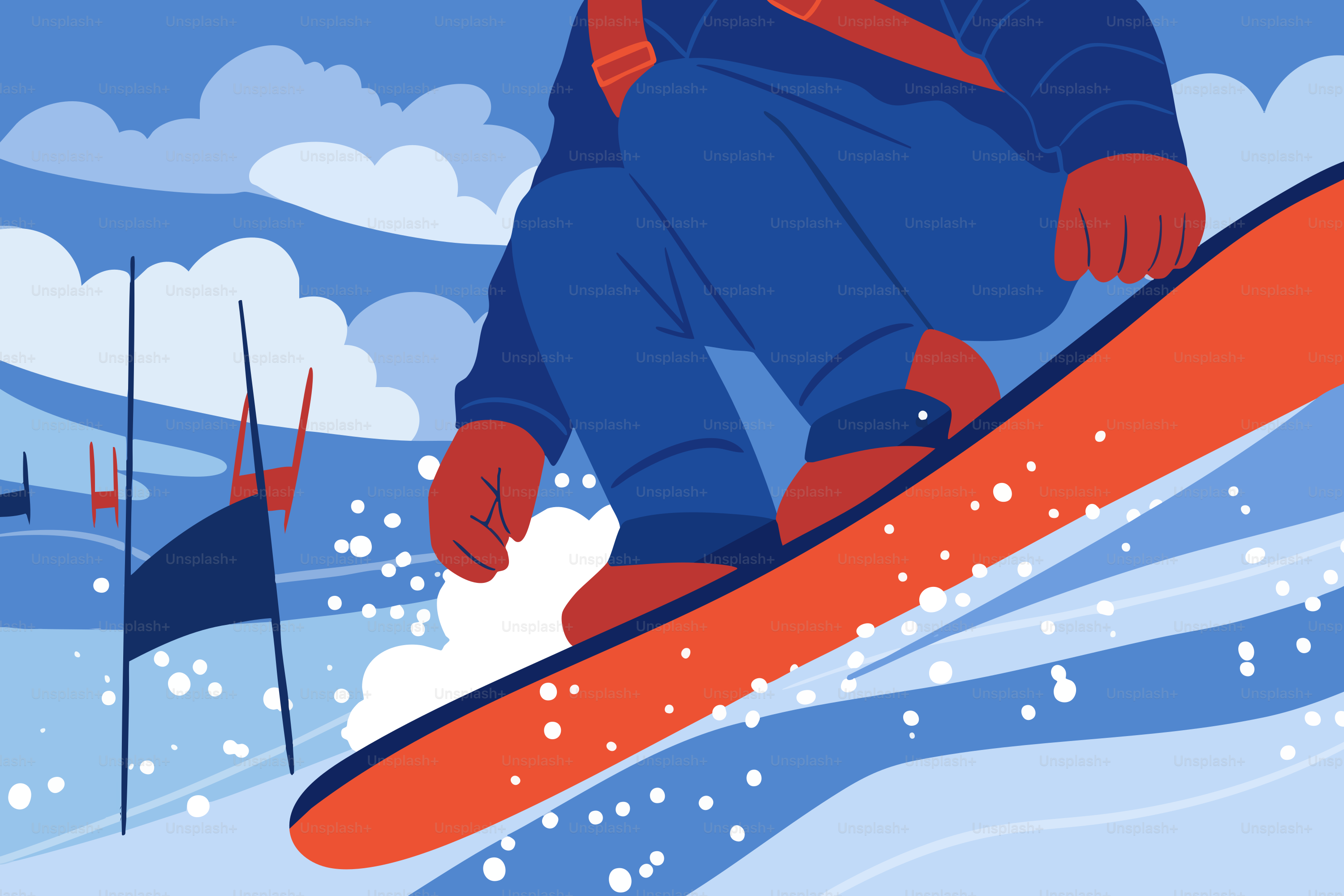 Person snowboarding down a snowy slope