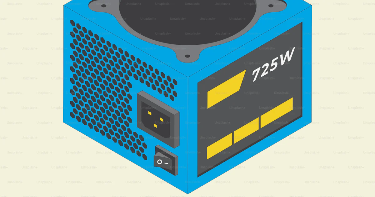 Blue computer power supply unit with fan vector – Technology Image on ...