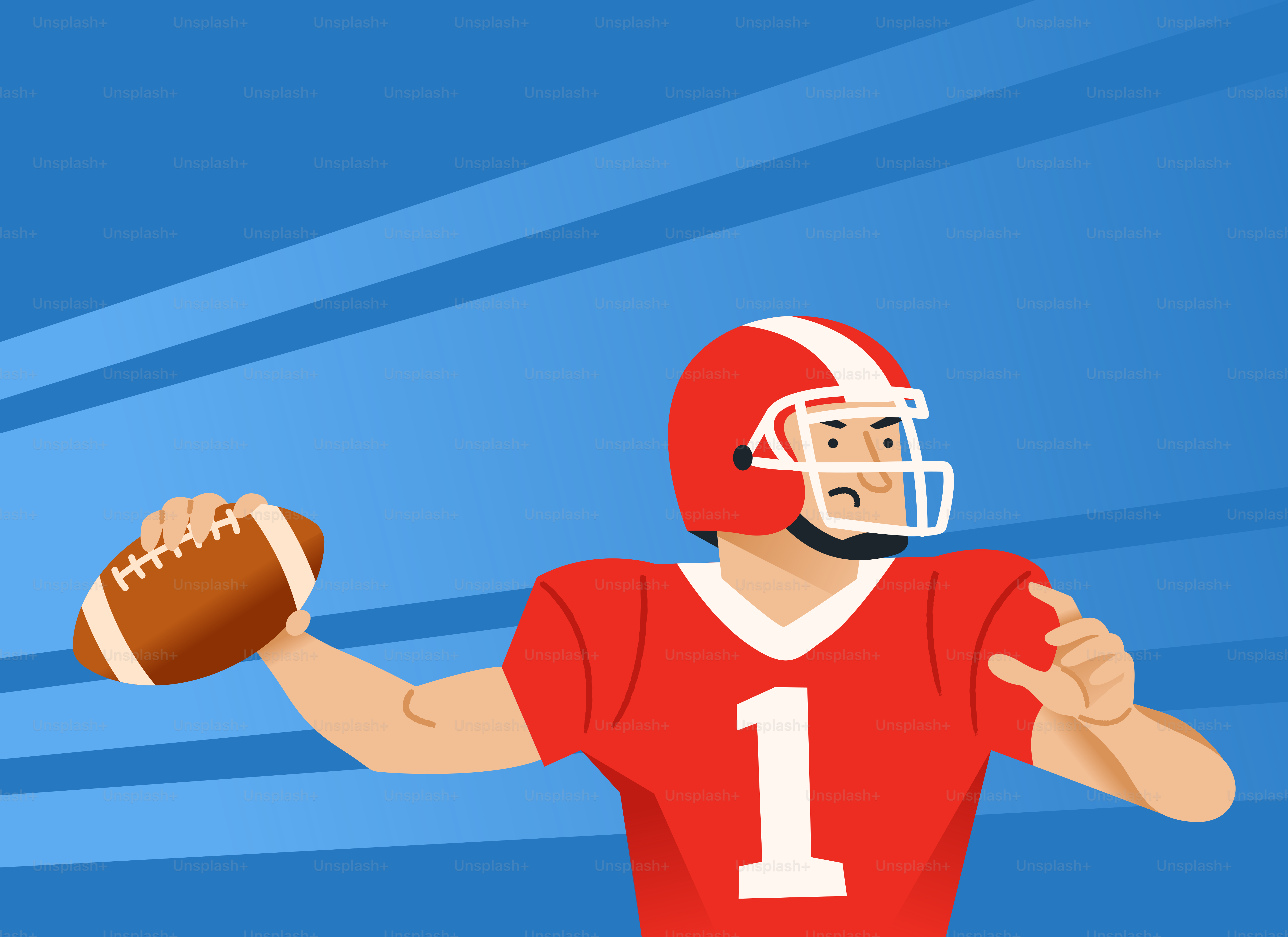 Football player in red uniform throwing a football