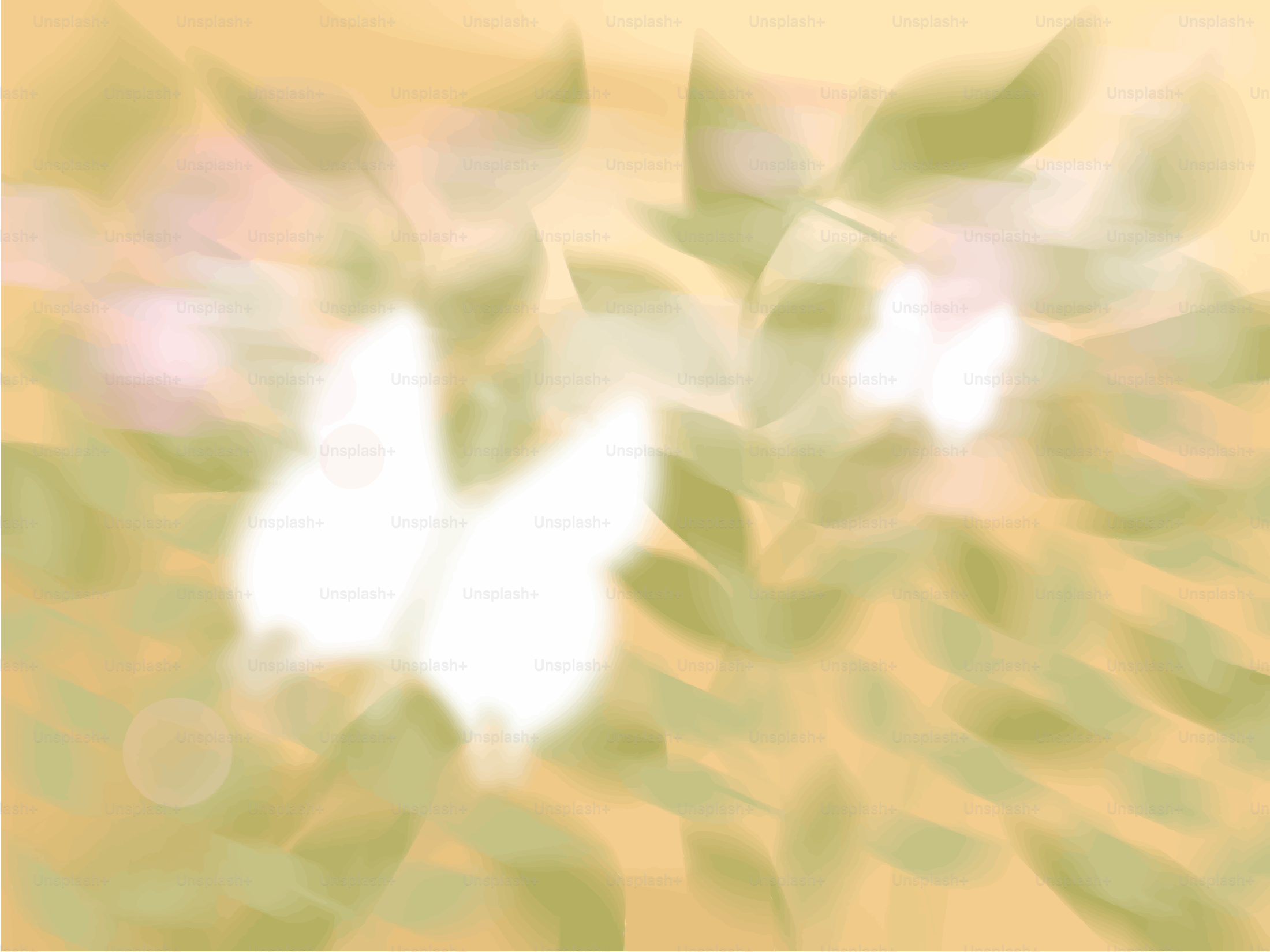 Soft focus butterflies among leaves with a warm background