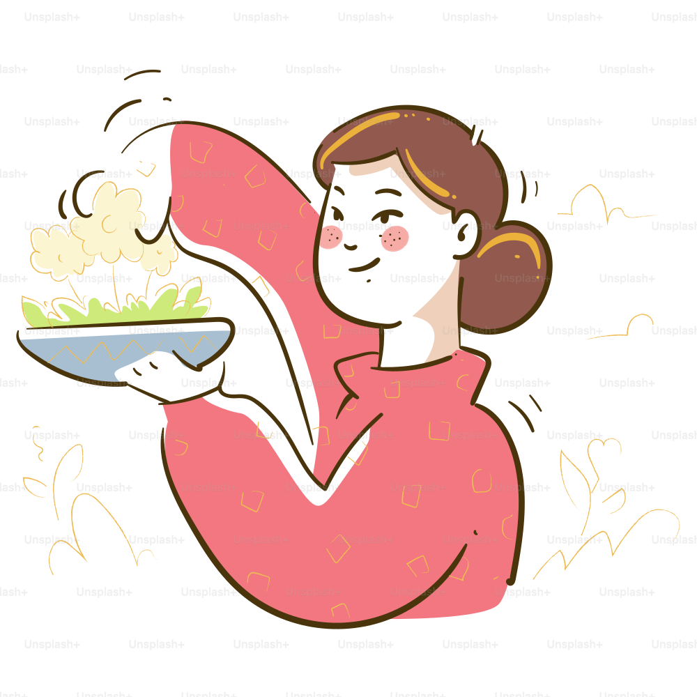 Woman holding a bowl of flowers