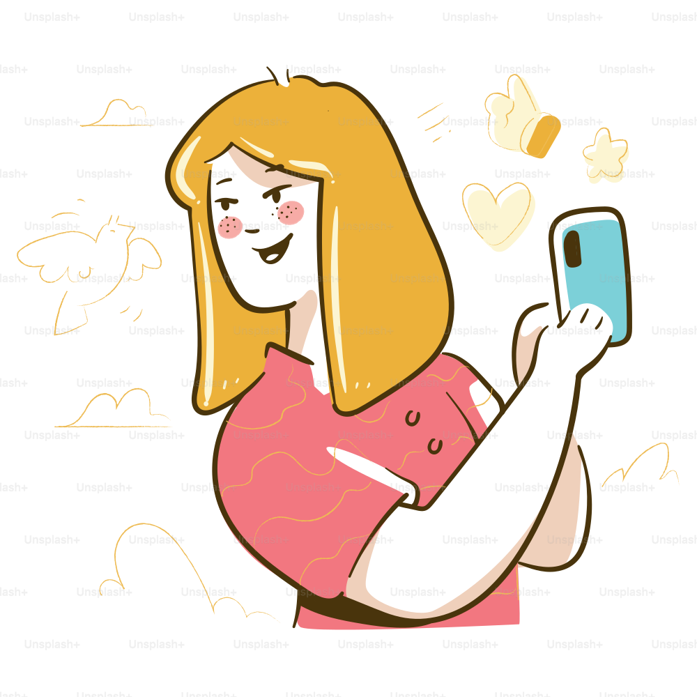 Woman taking a selfie with a smartphone.